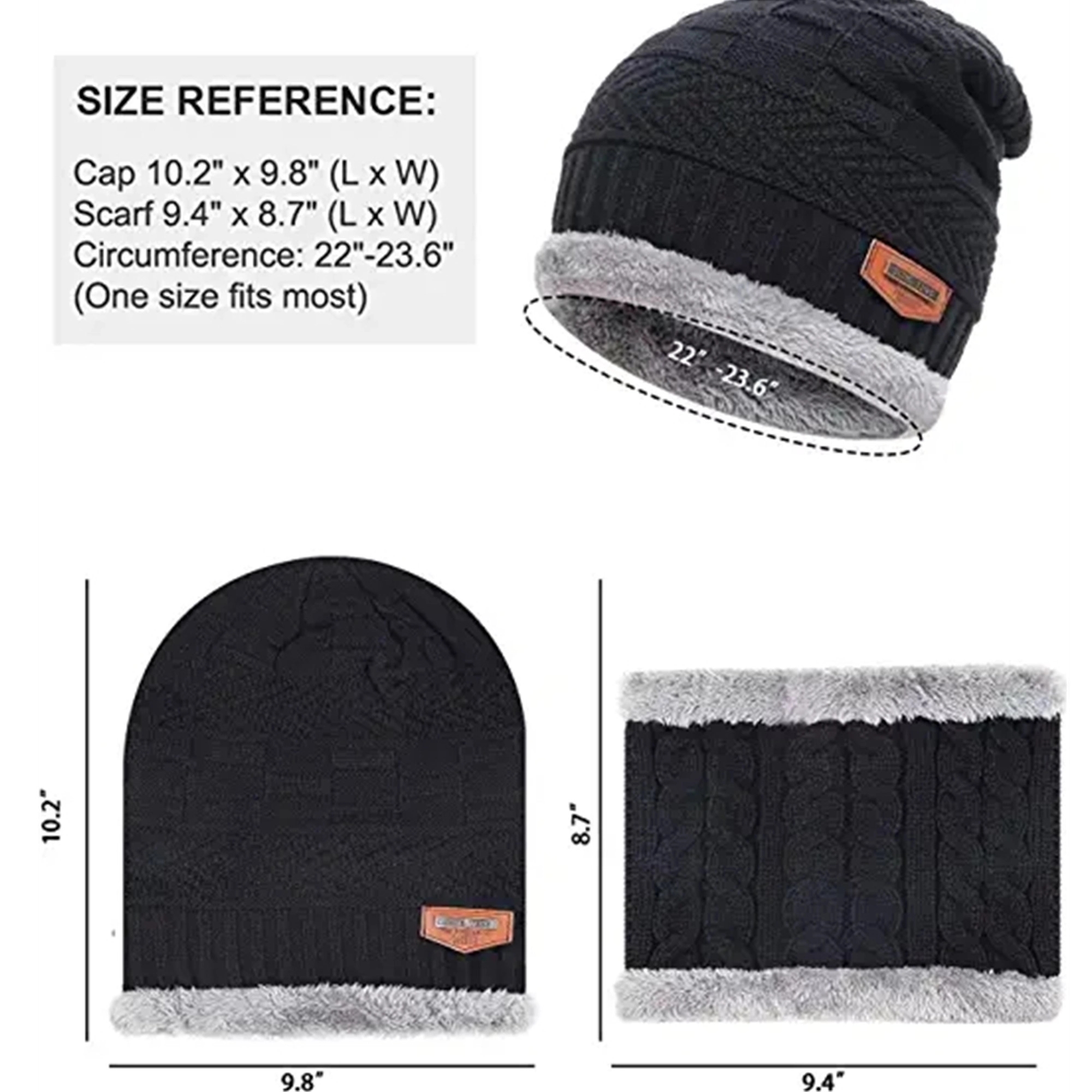 Mens Womens Winter Beanie Hat Scarf Set 4