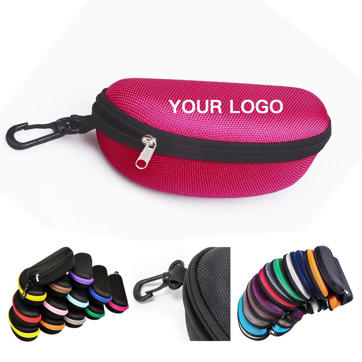 EVA Oxford Sunglasses Case with Hook Clip 4
