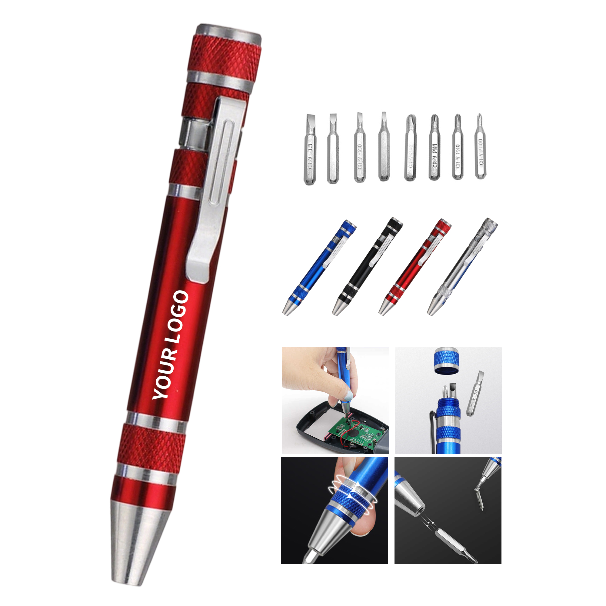 Aluminum Pen Style Multi Function 8" 1 Tool Kit 2