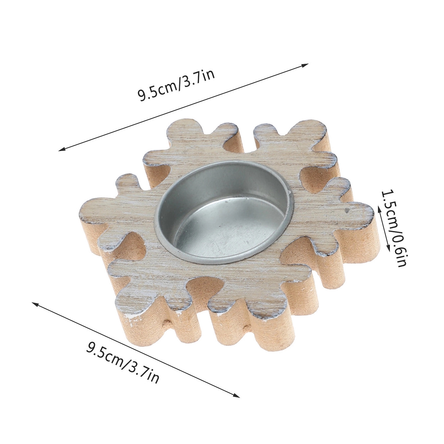 Christmas Wooden Snowflake Candlestick 12