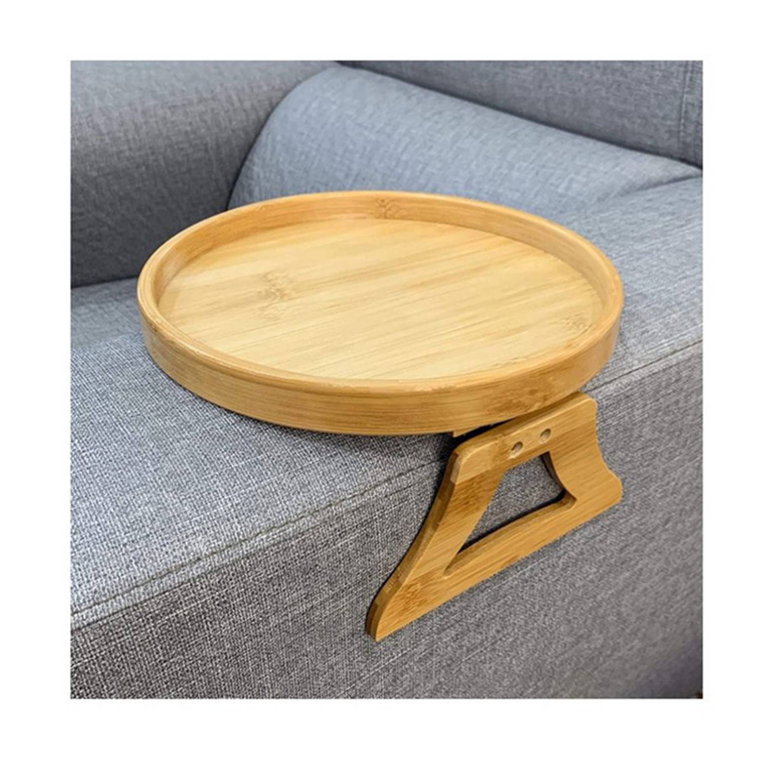 Foldable Wooden Circular Sofa Armrest Fruit tray 3