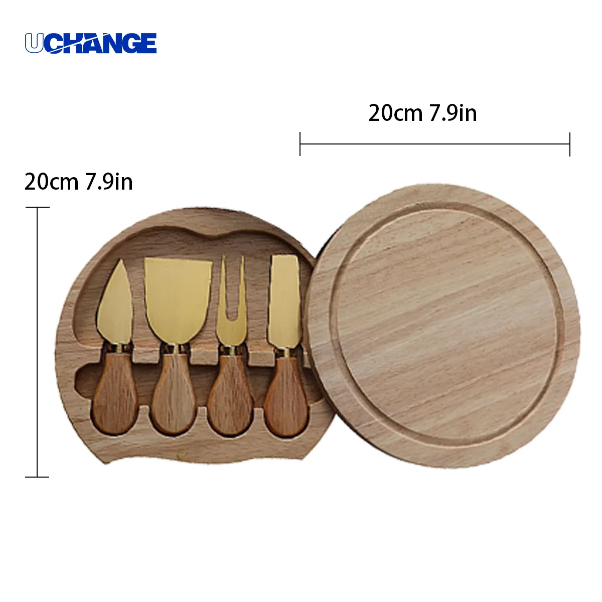 4-Piece Stainless Steel Cheese Knife Set In Wood Box 4