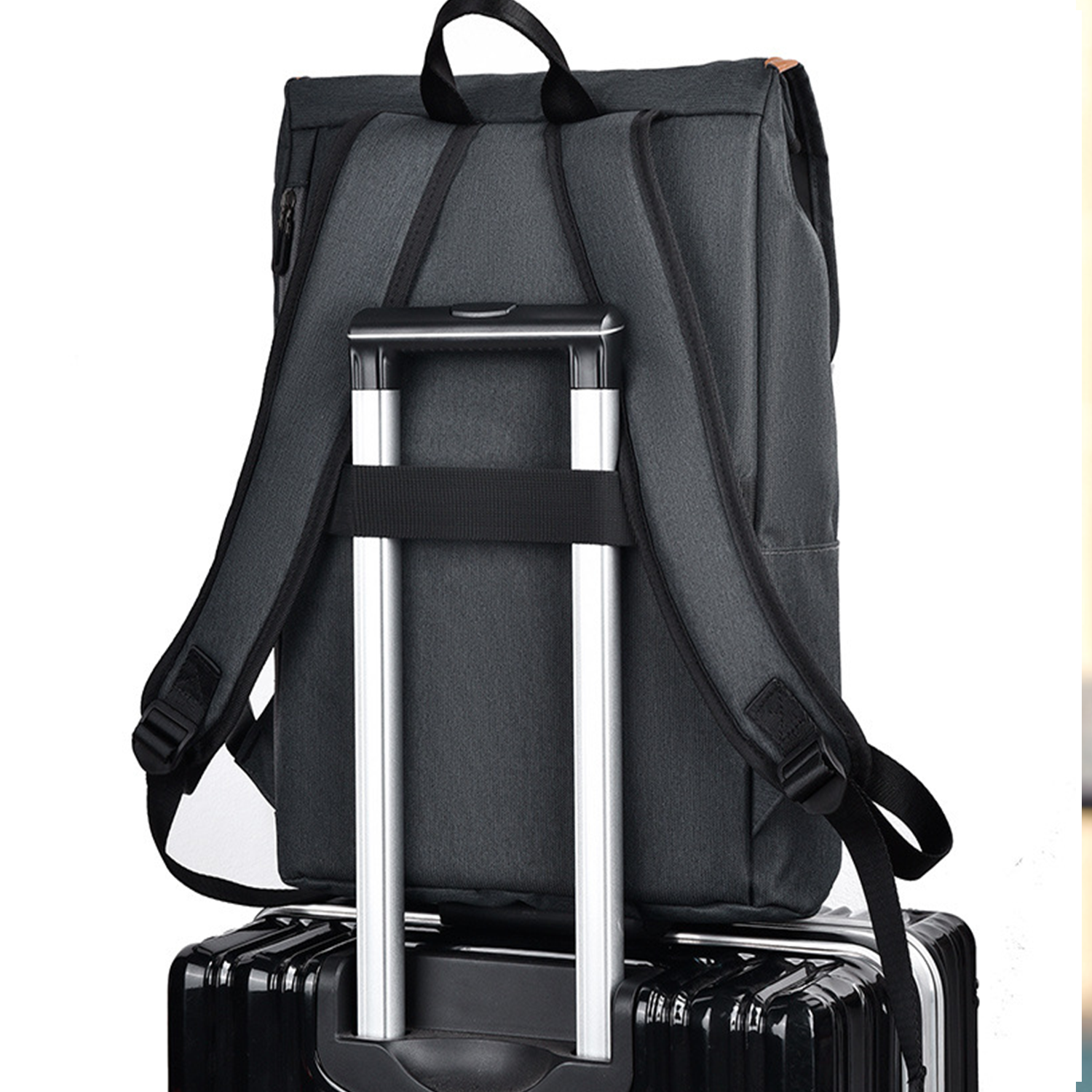 Nylon Laptop Backpack for Travel With USB Charging Port 5
