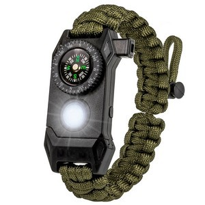 Survival Paracord Bracelet With SOS LED Light 9