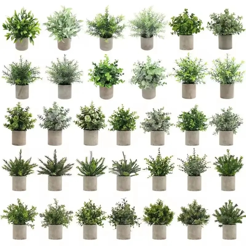 Mini Potted Fake Plants Artificial Small Eucalyptus For Home 4