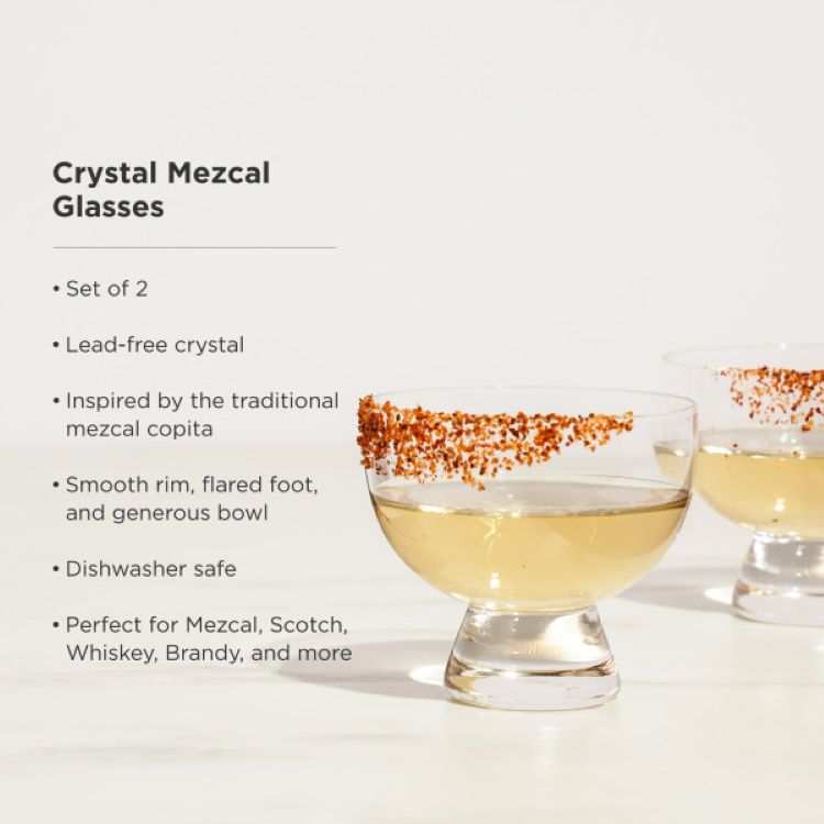 Viski® Crystal Mezcal Glass, set of 2 3