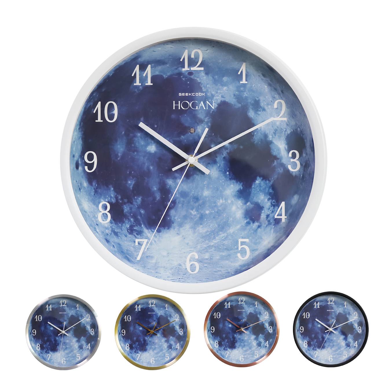 Blue moon LED luminous voice-activated wall clock 2