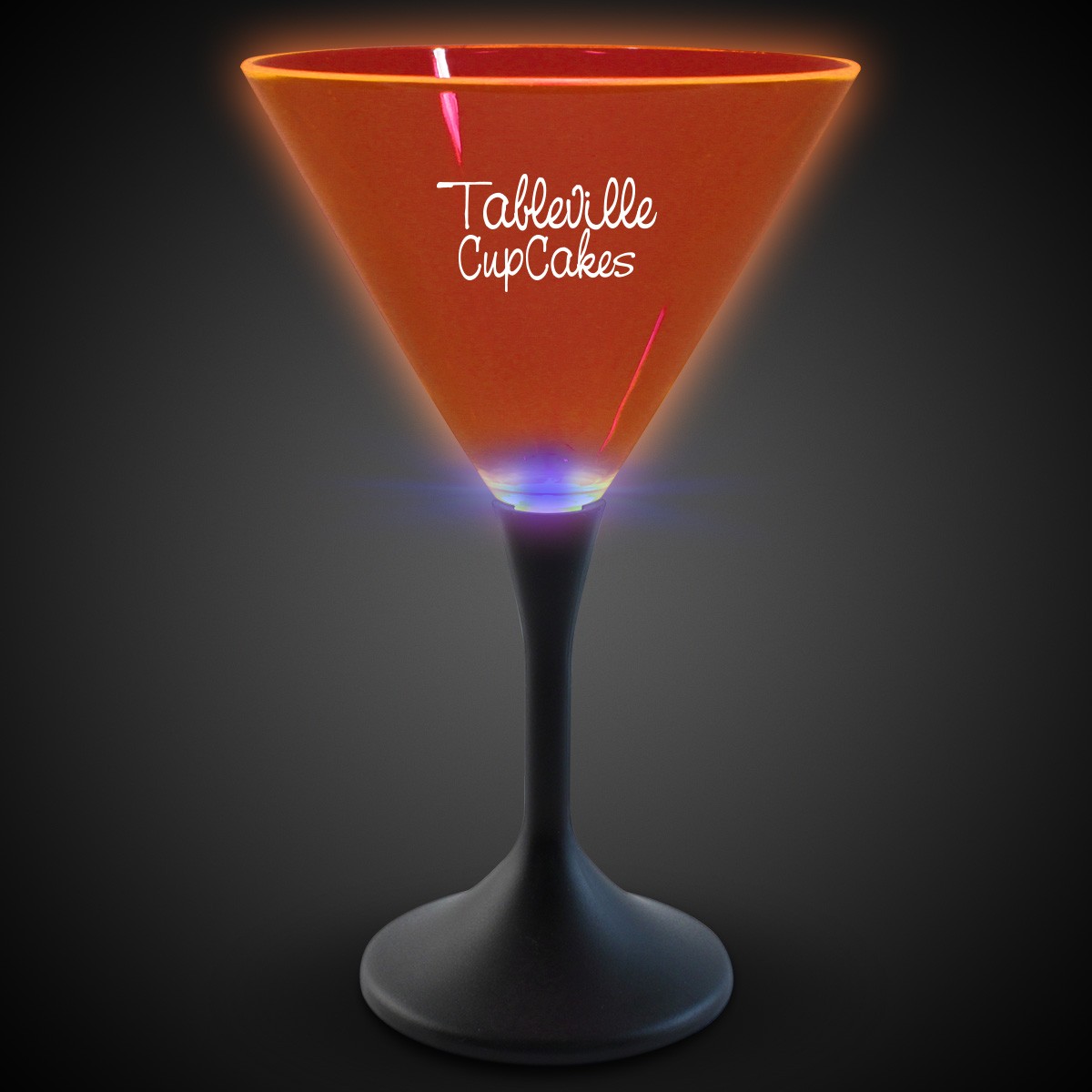 Orange Neon LED Martini Glasses(Pad Print)