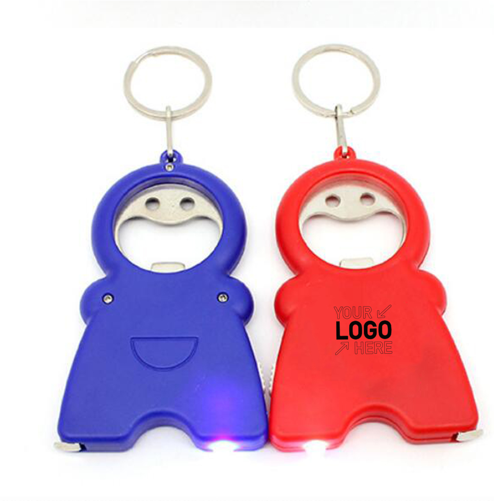 3-in-1 Bottle Opener Tape Measure Keychain With Light 2