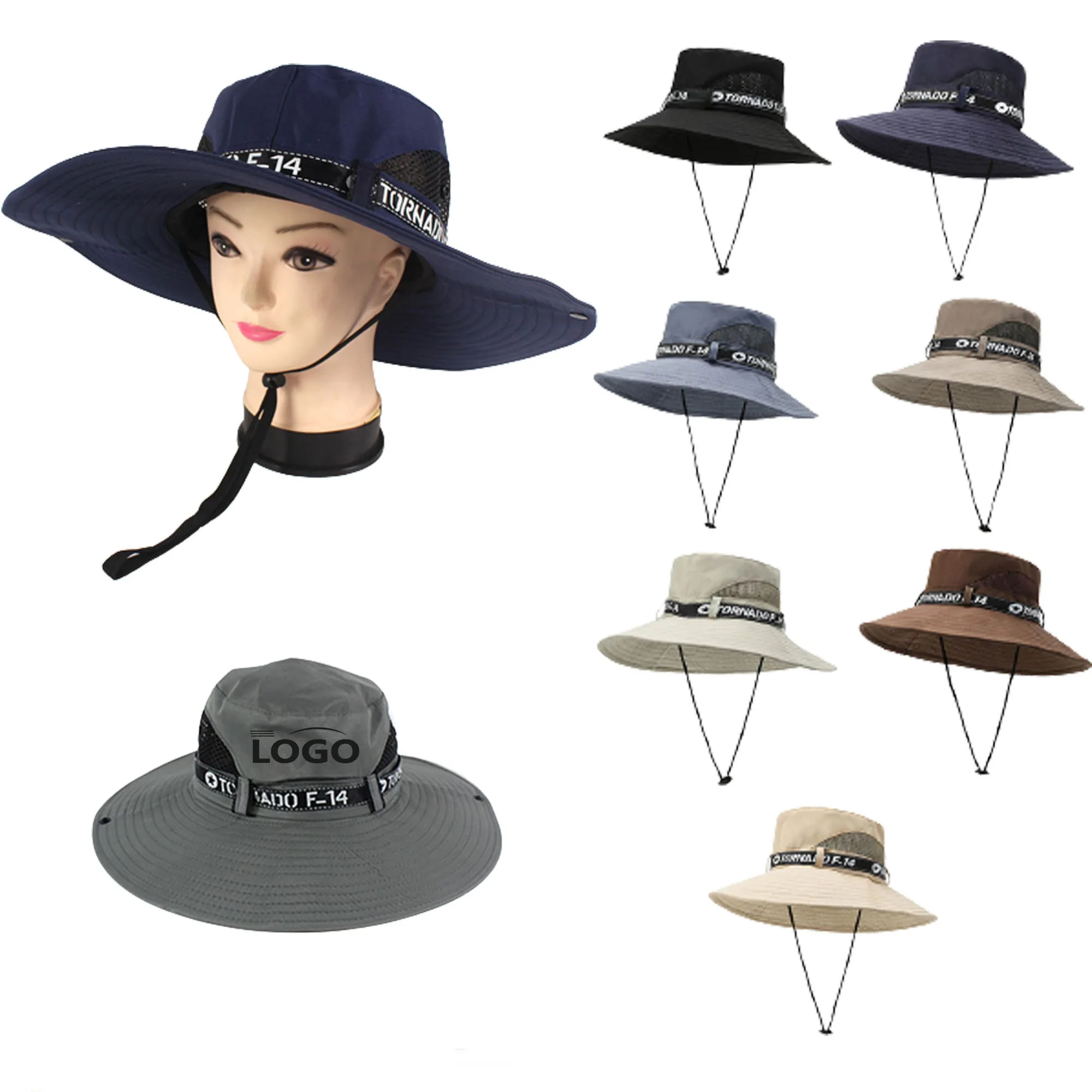 3.1" Wide Brim Mesh Bucket Hat 7