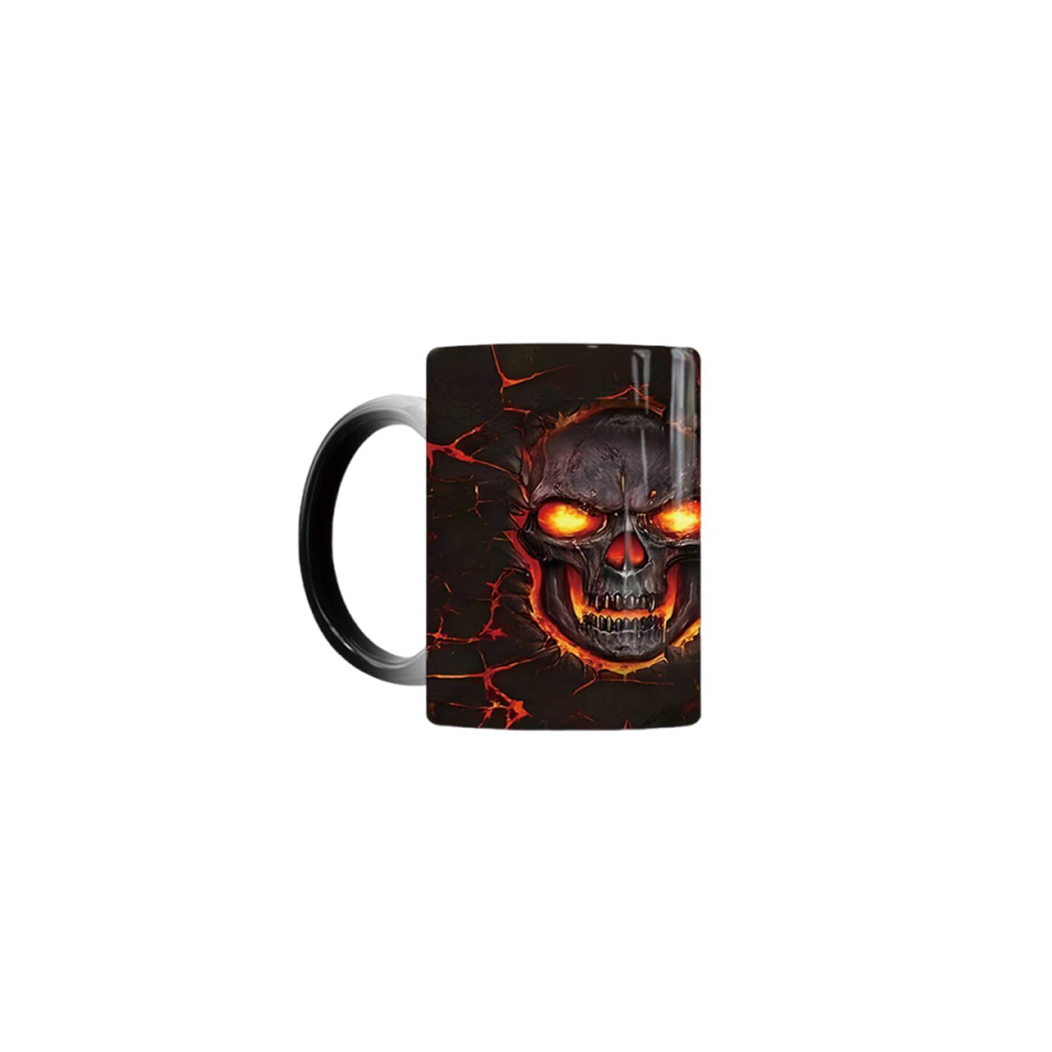 13oz Heat Sensitive Color Changing Ceramic Skull Design Mug 14