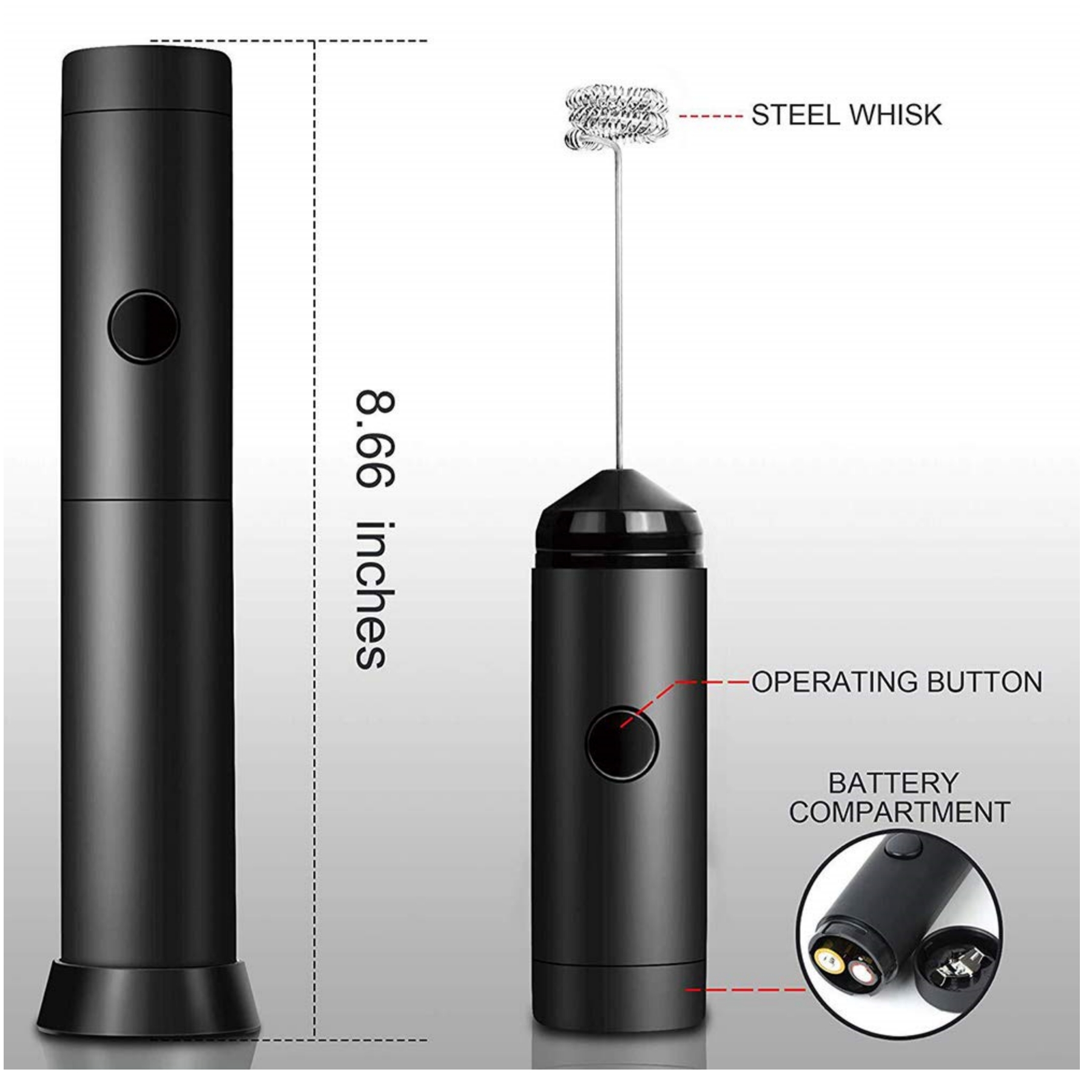 Mini Battery Handheld Milk Frother 3