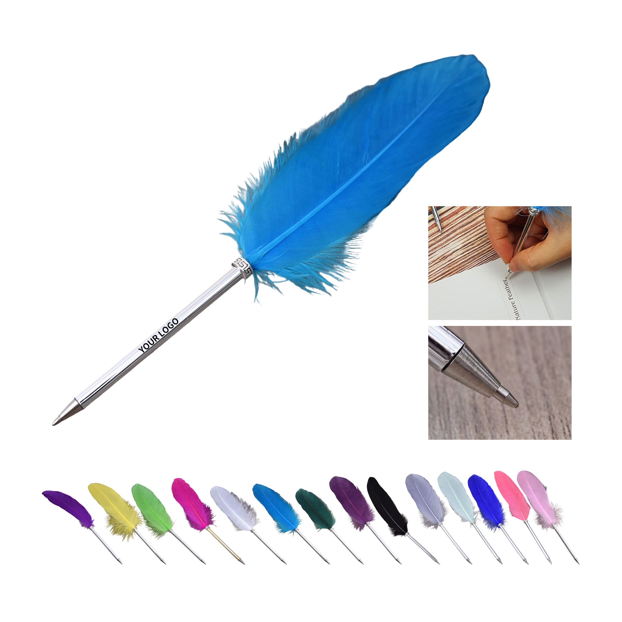 Feather Quill Ballpoint Pen Decorative Writing Gift 3