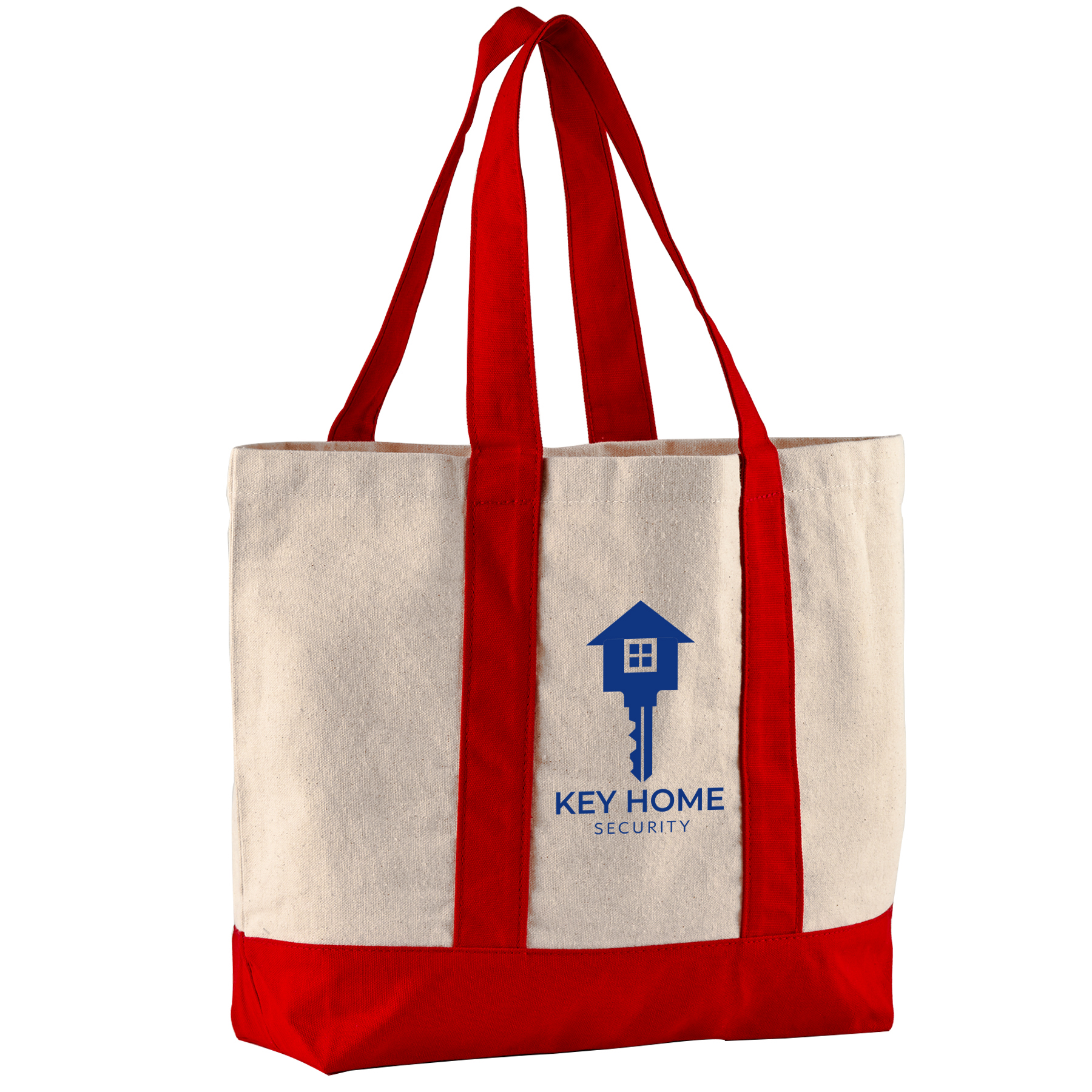 10 Oz. Newport Cotton Canvas Striped Tote Bag 4