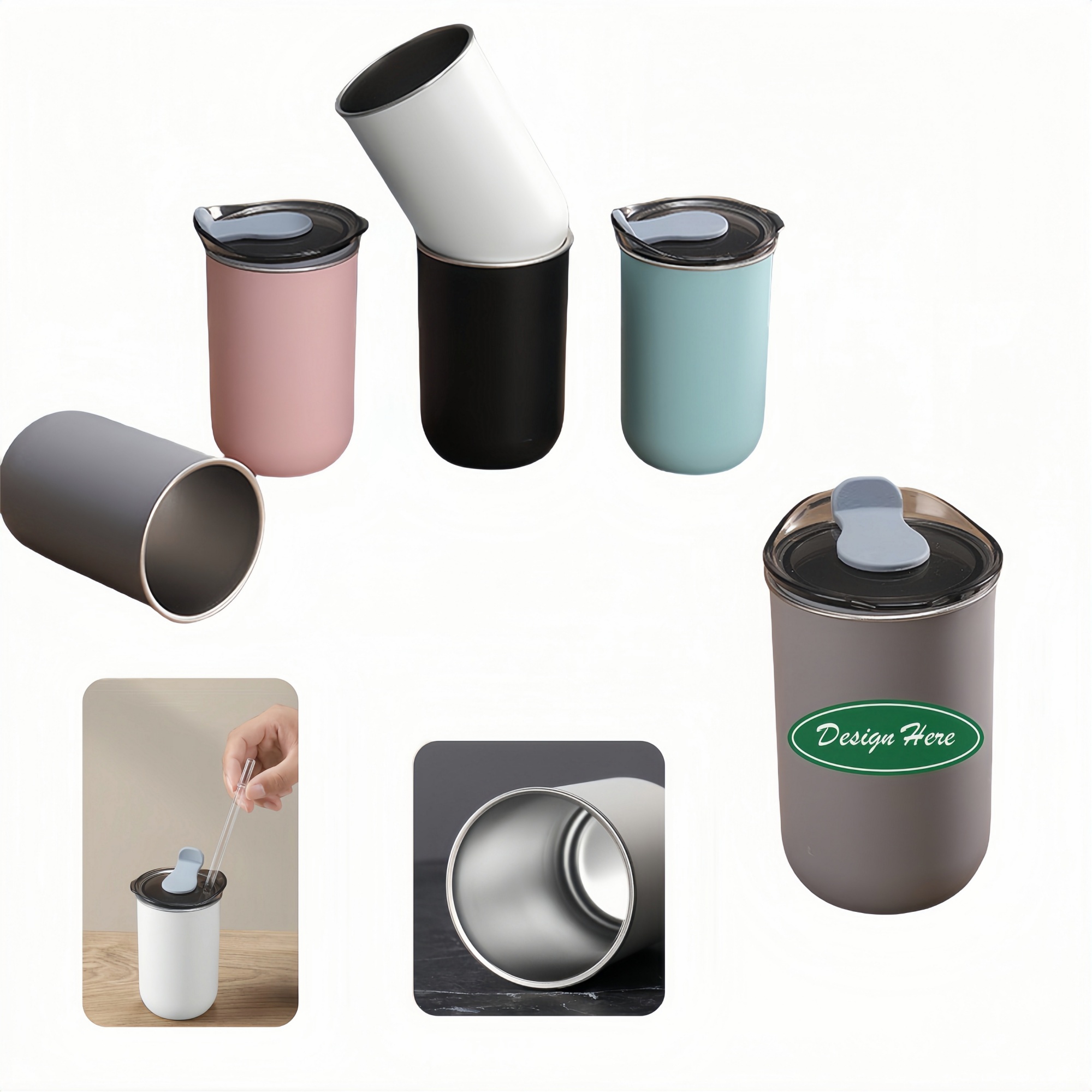 10oz double-wall insulated stainless steel coffee cup 1
