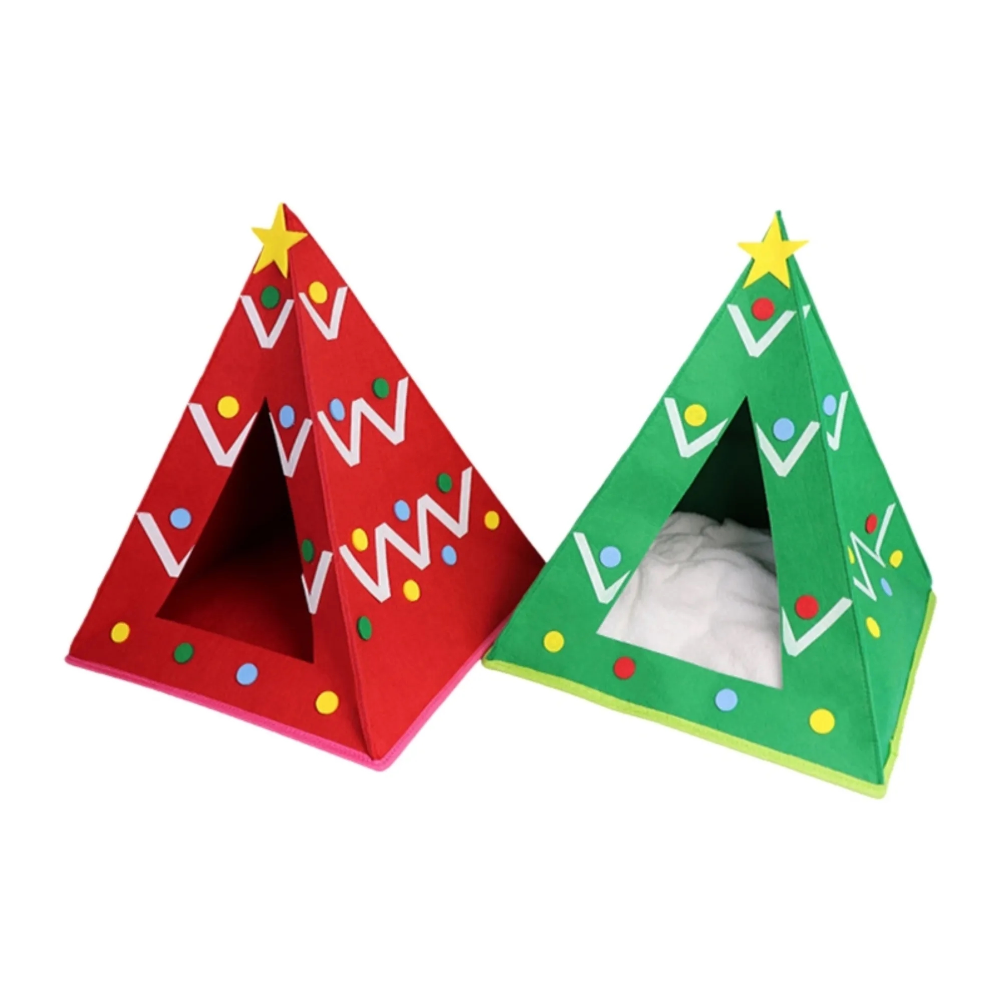 Felt Christmas Color Cat Bed Pet Nest