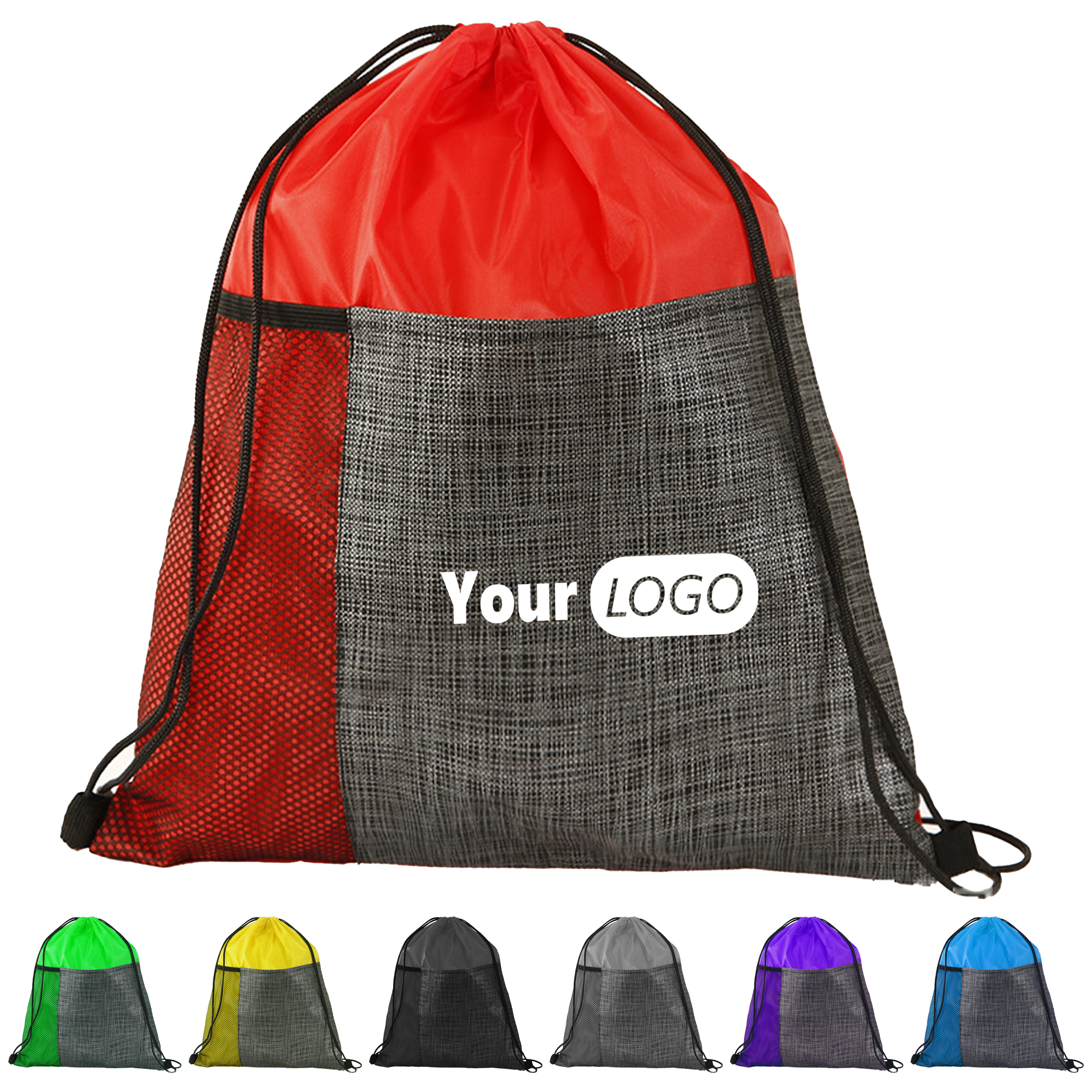 Polyester Lightweight Mesh Swim Bag With Drawstring For Everyday Use 2