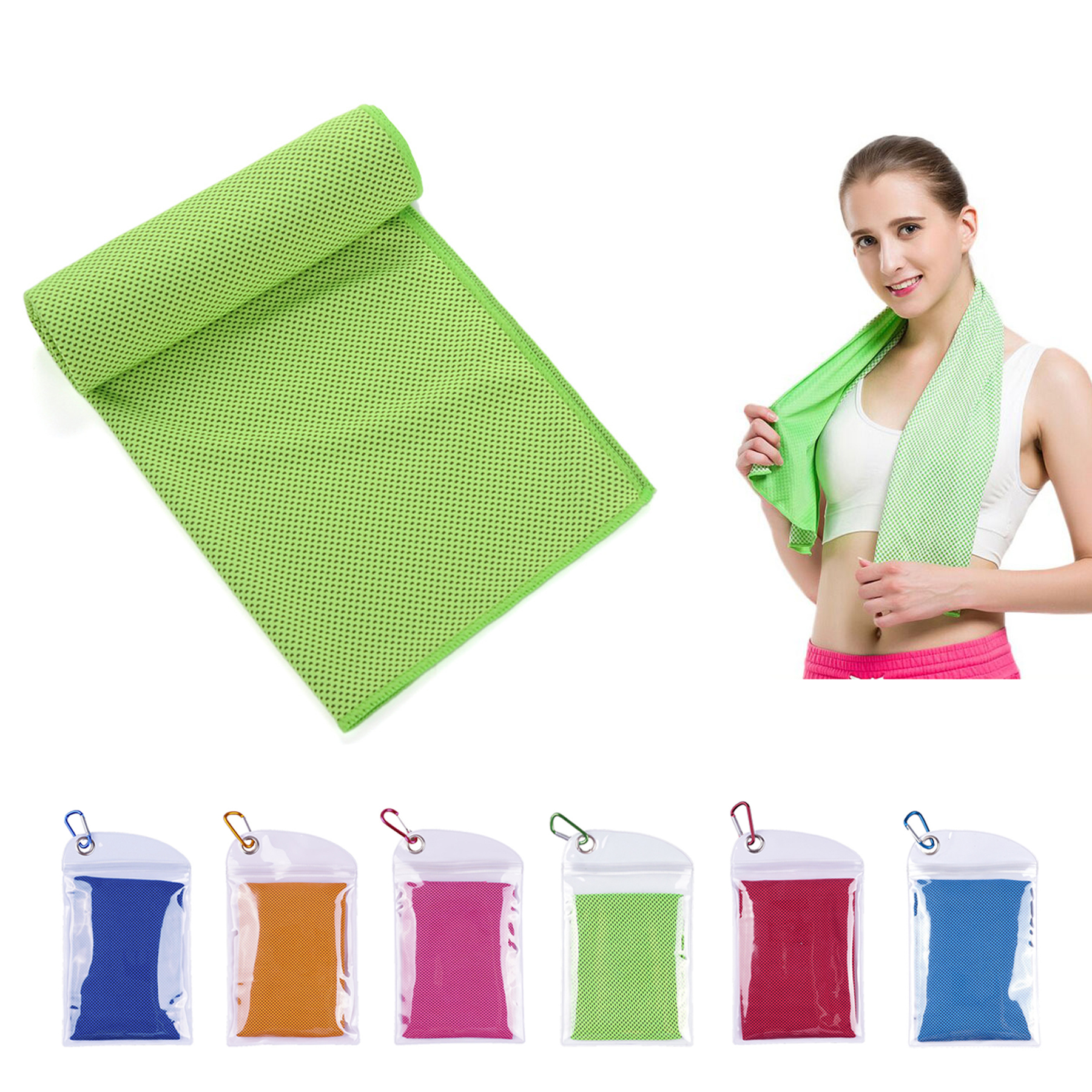 Ice Cooling Sport Towel with Carabiner 2