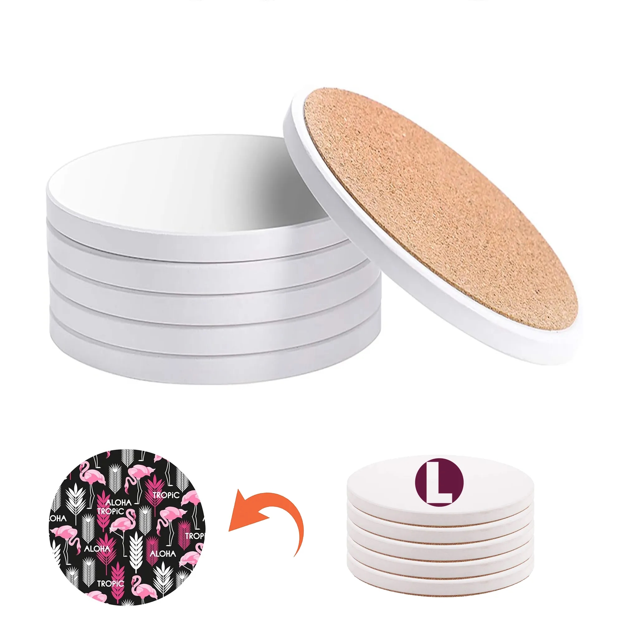 Full Color Imprint Round Ceramic Coasters 4