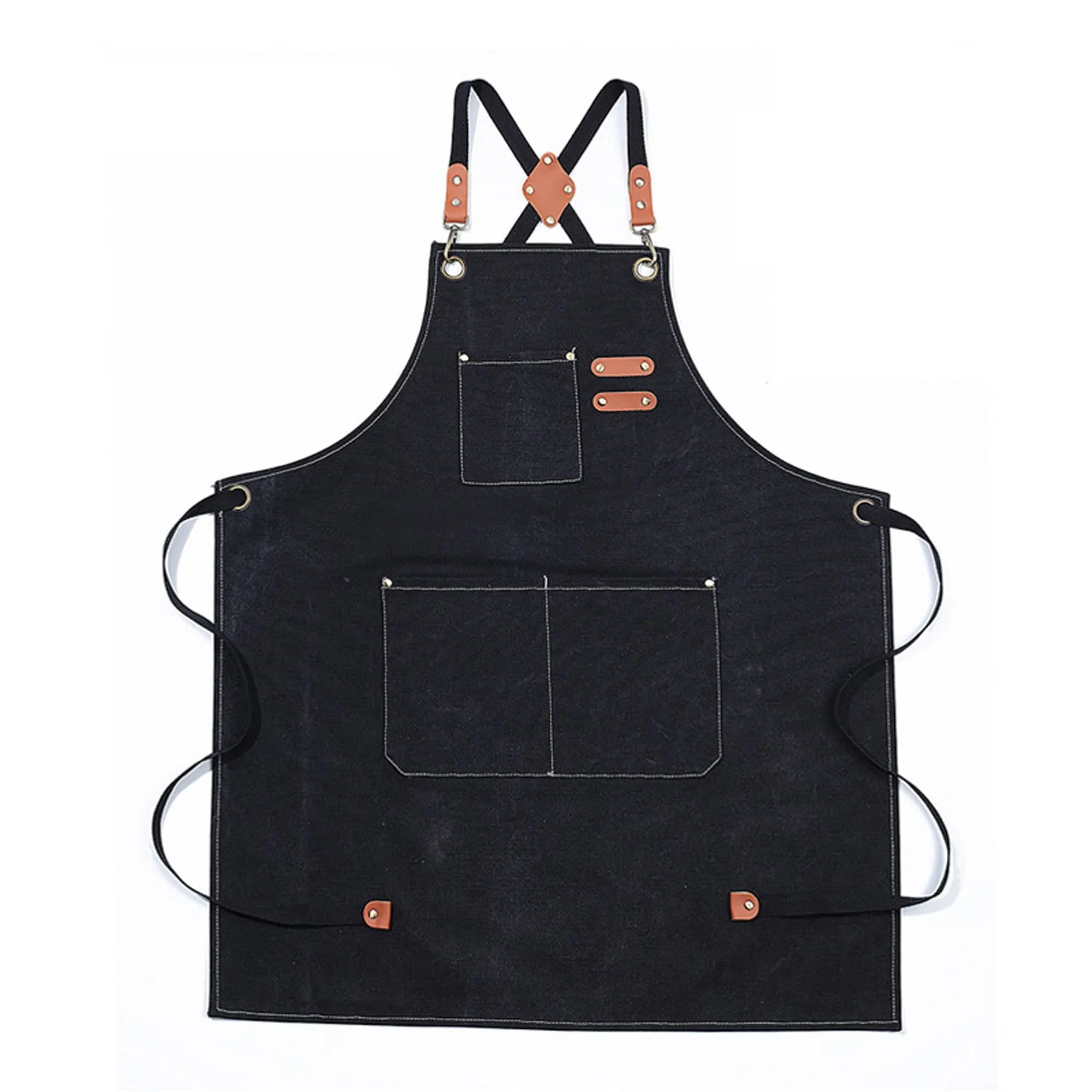 Custom Practical Kitchen Apron With Pockets 12