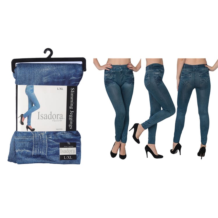 Women's High-Waist Jeggings - Blue S/M L/XL 2