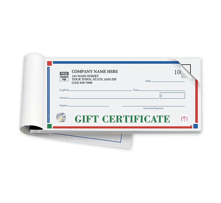 Gift Certificates, Primary-Color - High Security, Booked 2