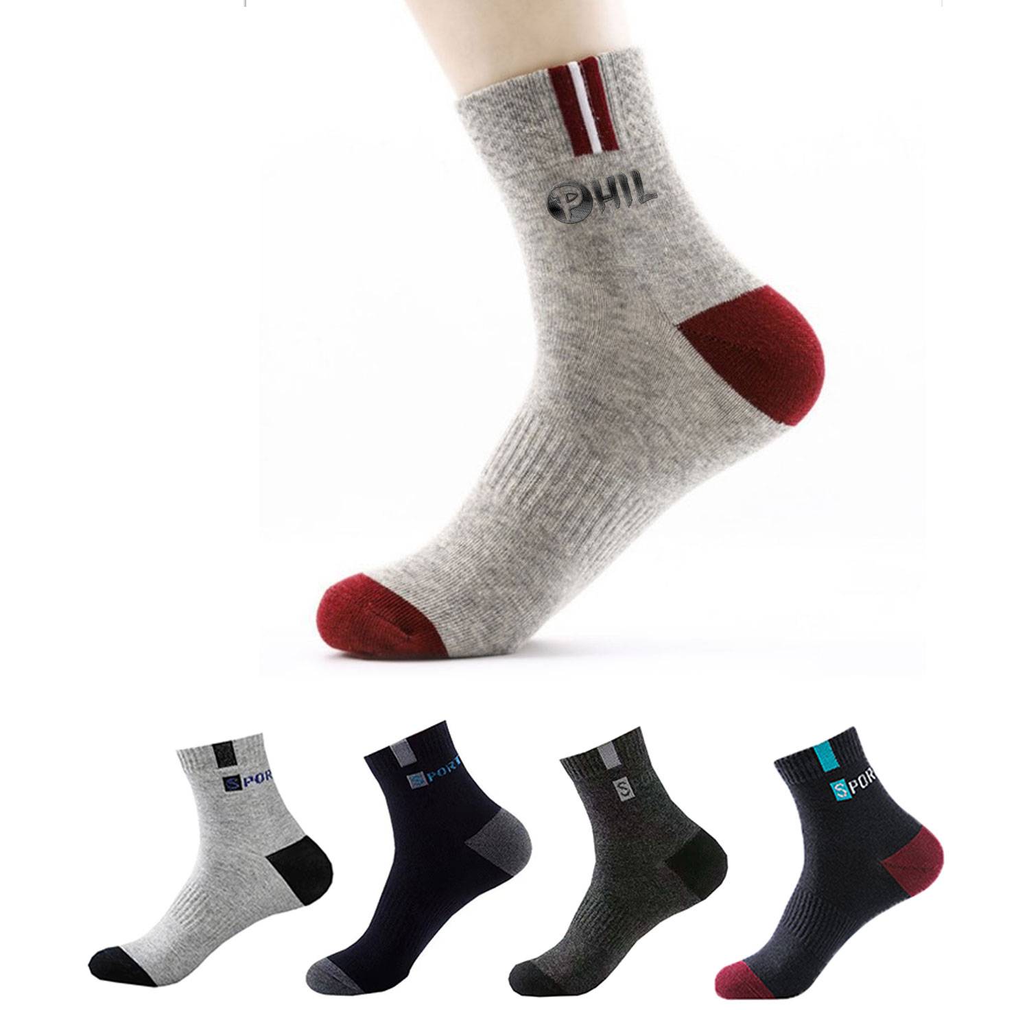 Custom Cotton Socks Personalized Your Design Text 2