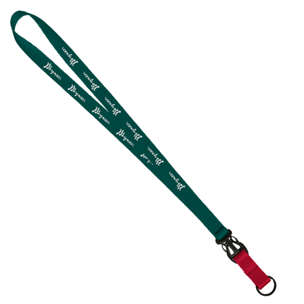 3/4" Multi color (Top and bottom) Nylon Lanyard with Plastic Slide Buckle R 332