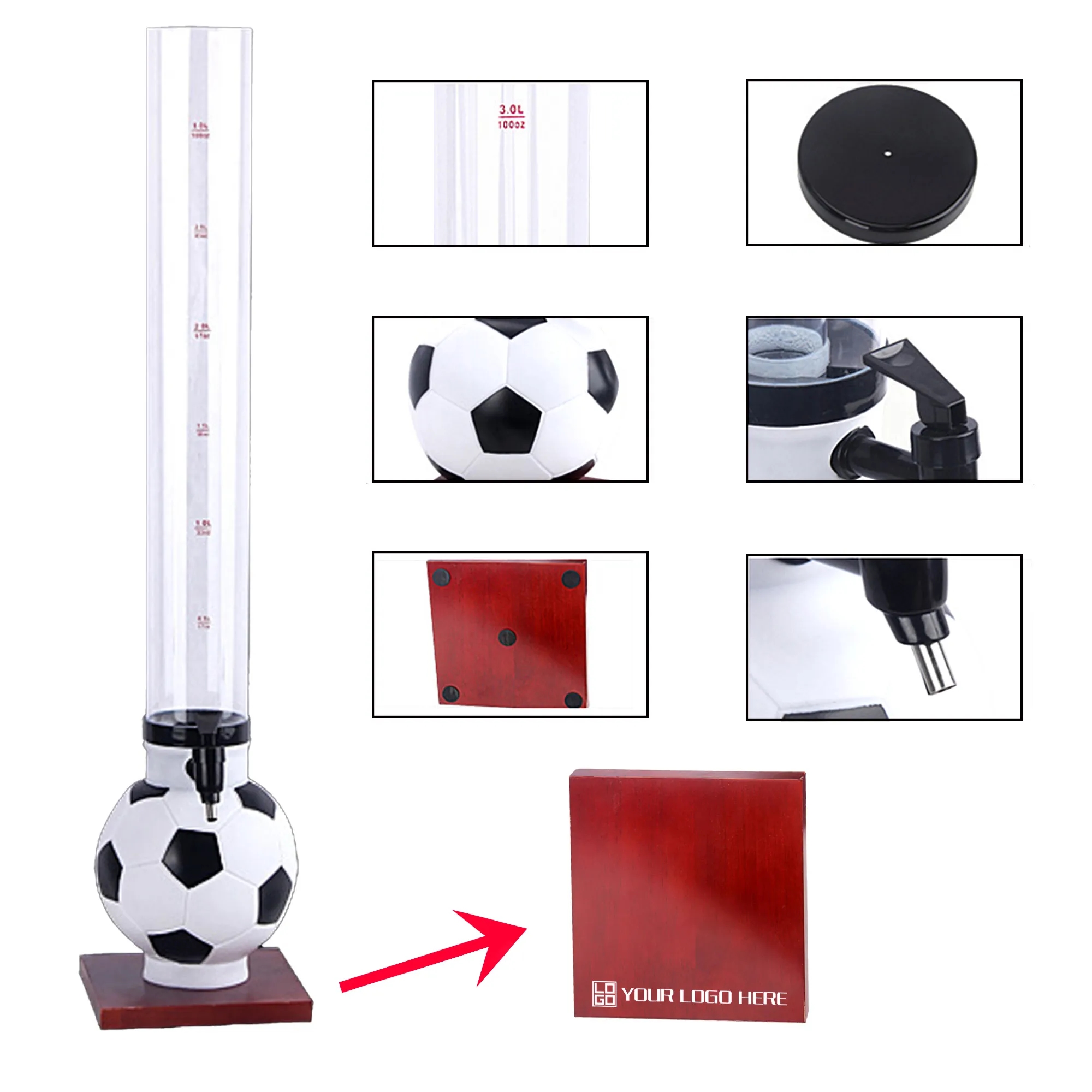 3 Liter Beverage Drink Tower Dispenser With Ice Tube 2