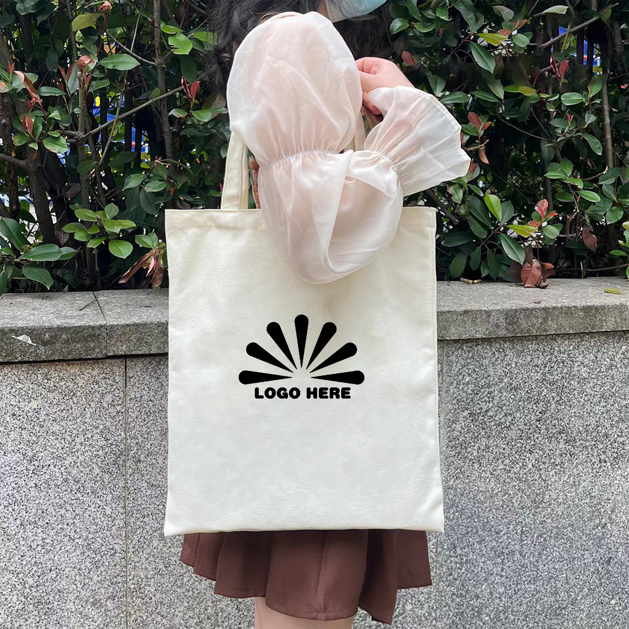 Blank Canvas Handbag With Customizable Logo 7
