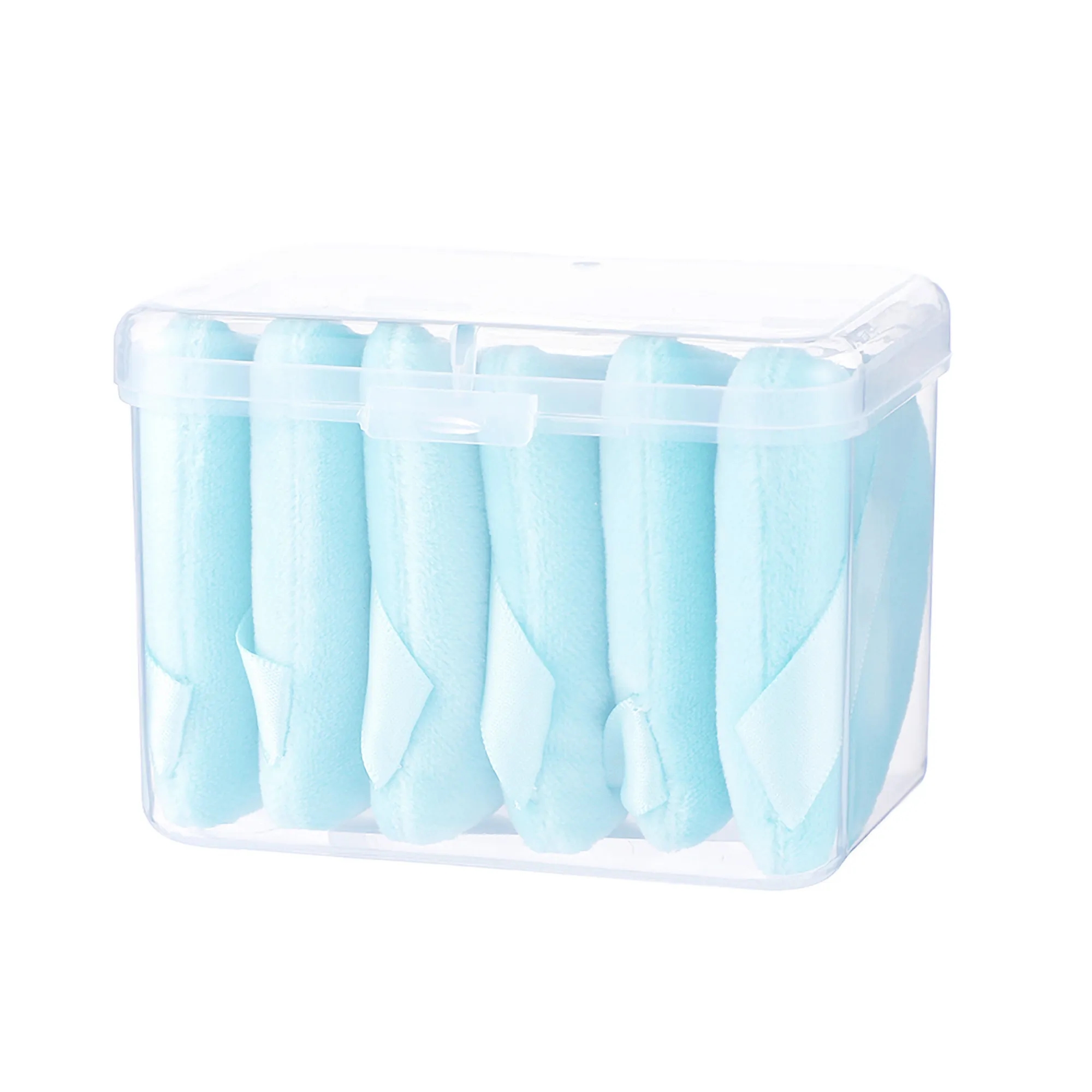 6PCS Triangle Powder Puffs Soft Velour Makeup with Case 9