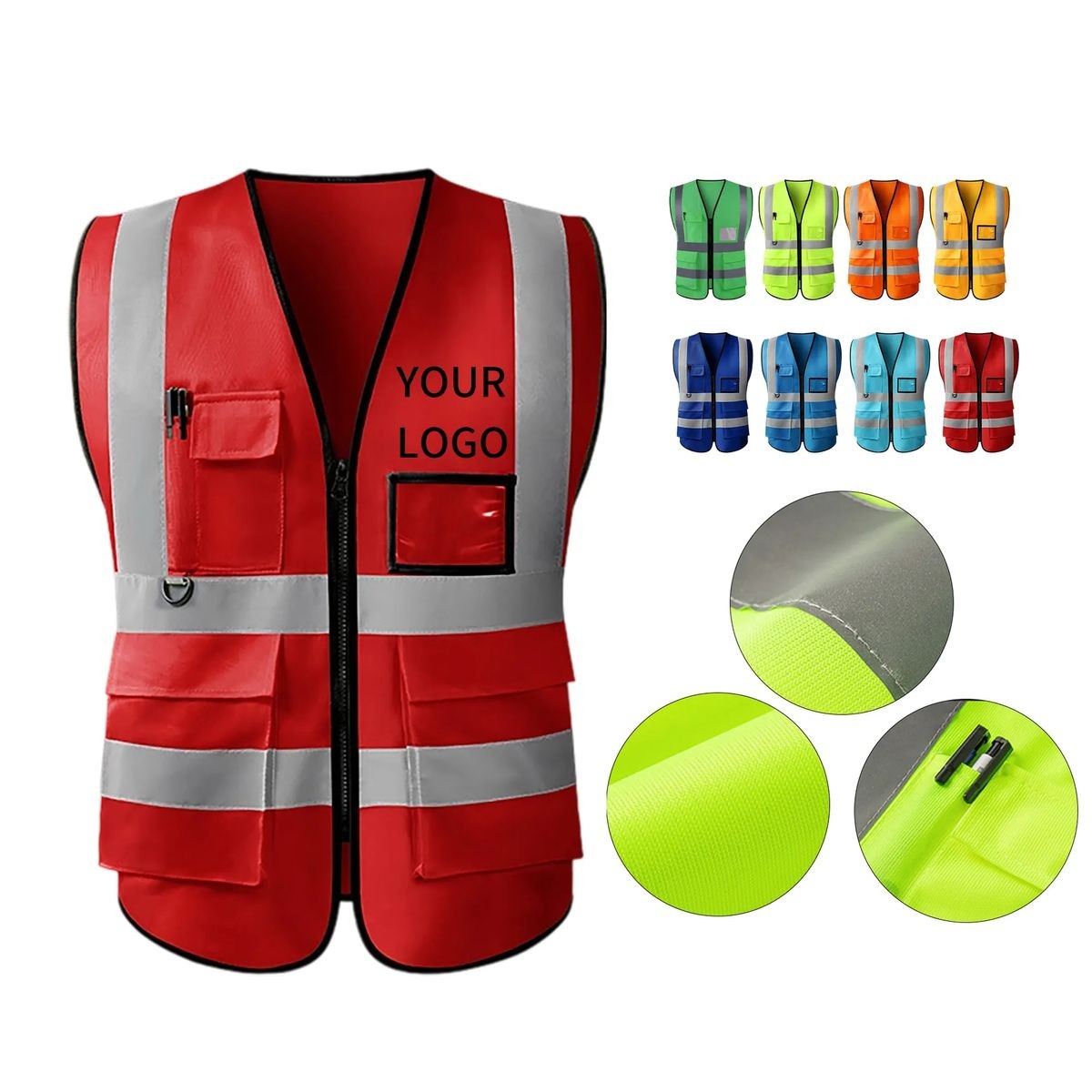 Silkscreen Printed Safety Vest with Utility Pockets 6