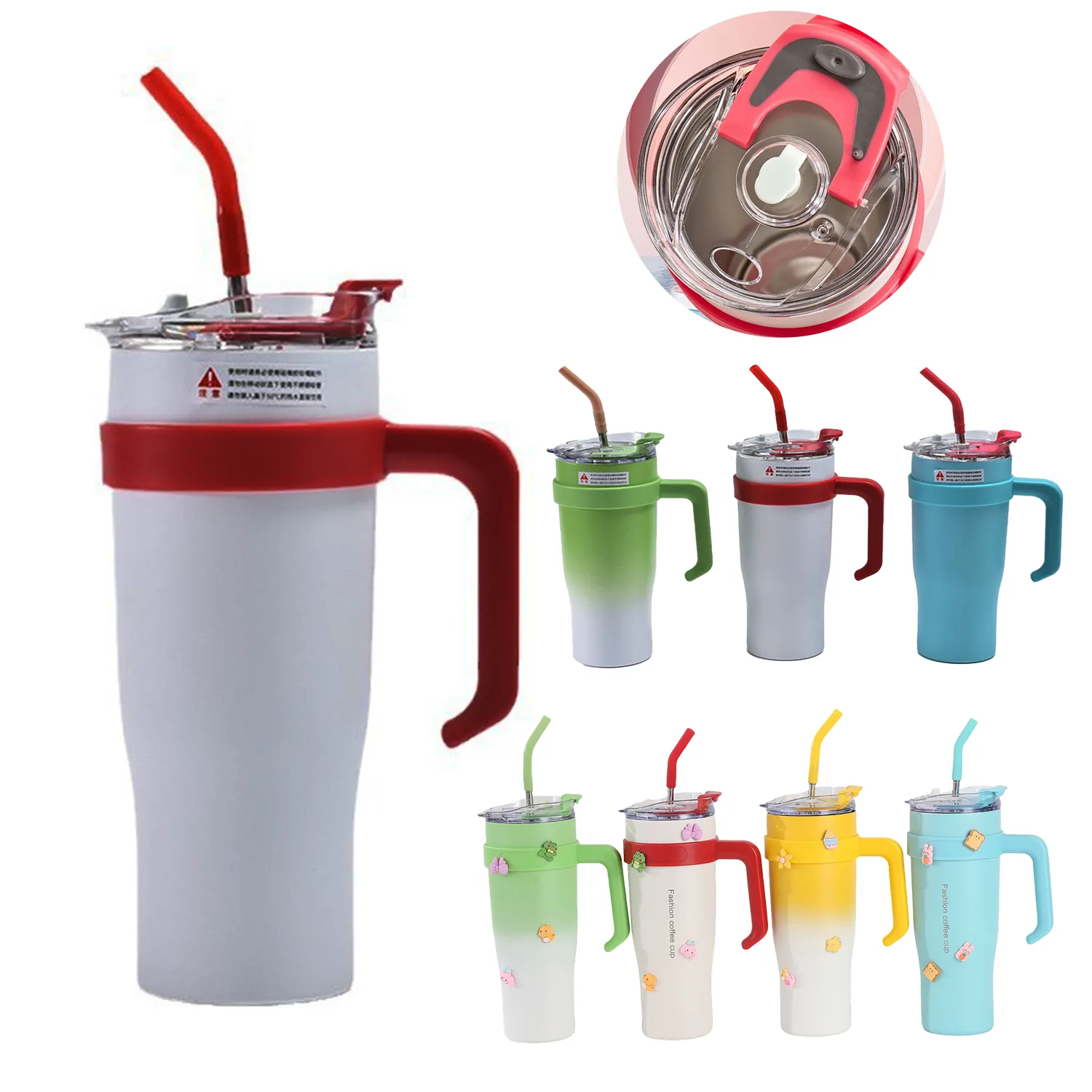 40 Oz Insulated Stainless Steel Cup With Straw 2