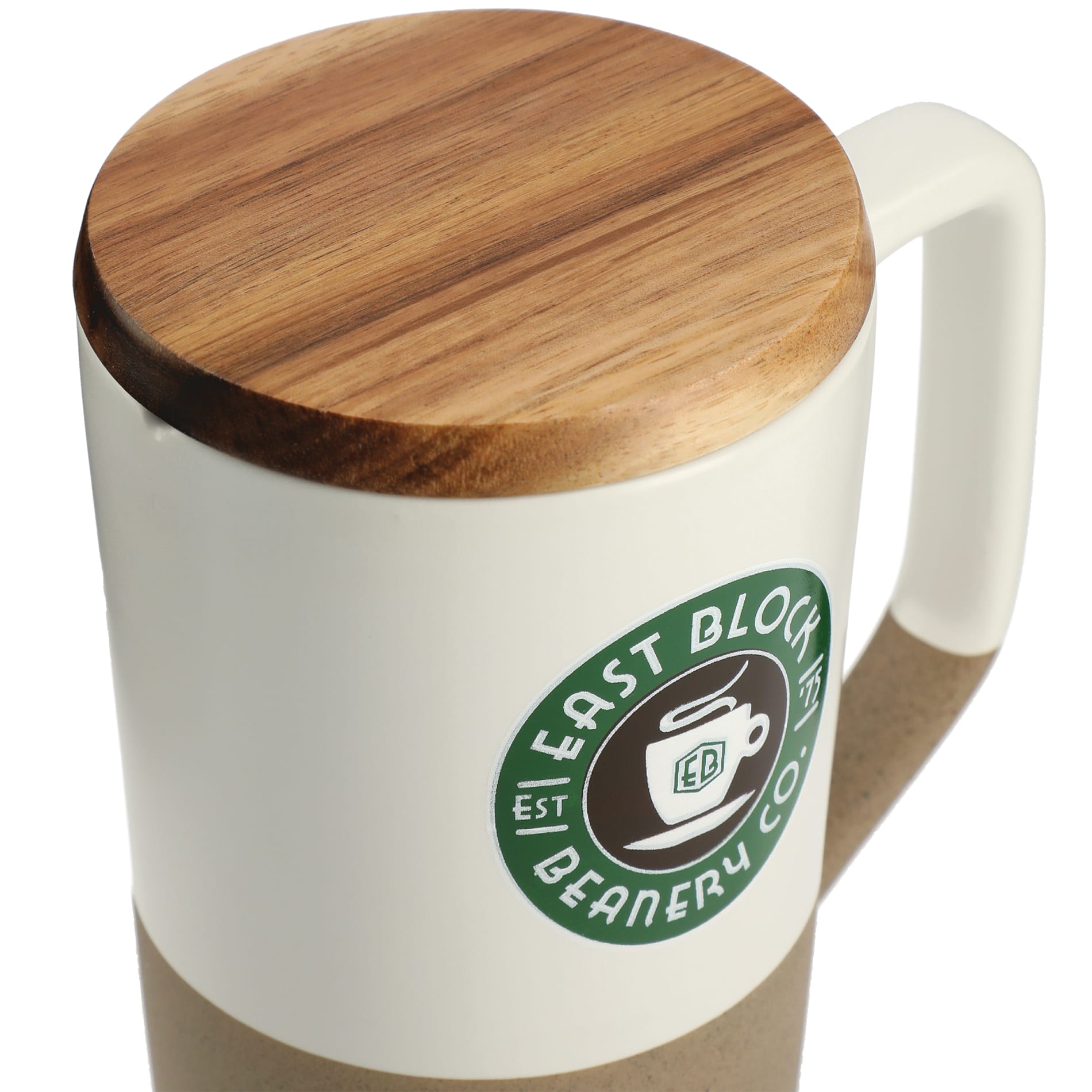 Tahoe Tea & Coffee Ceramic Mug with Wood Lid 16oz 46