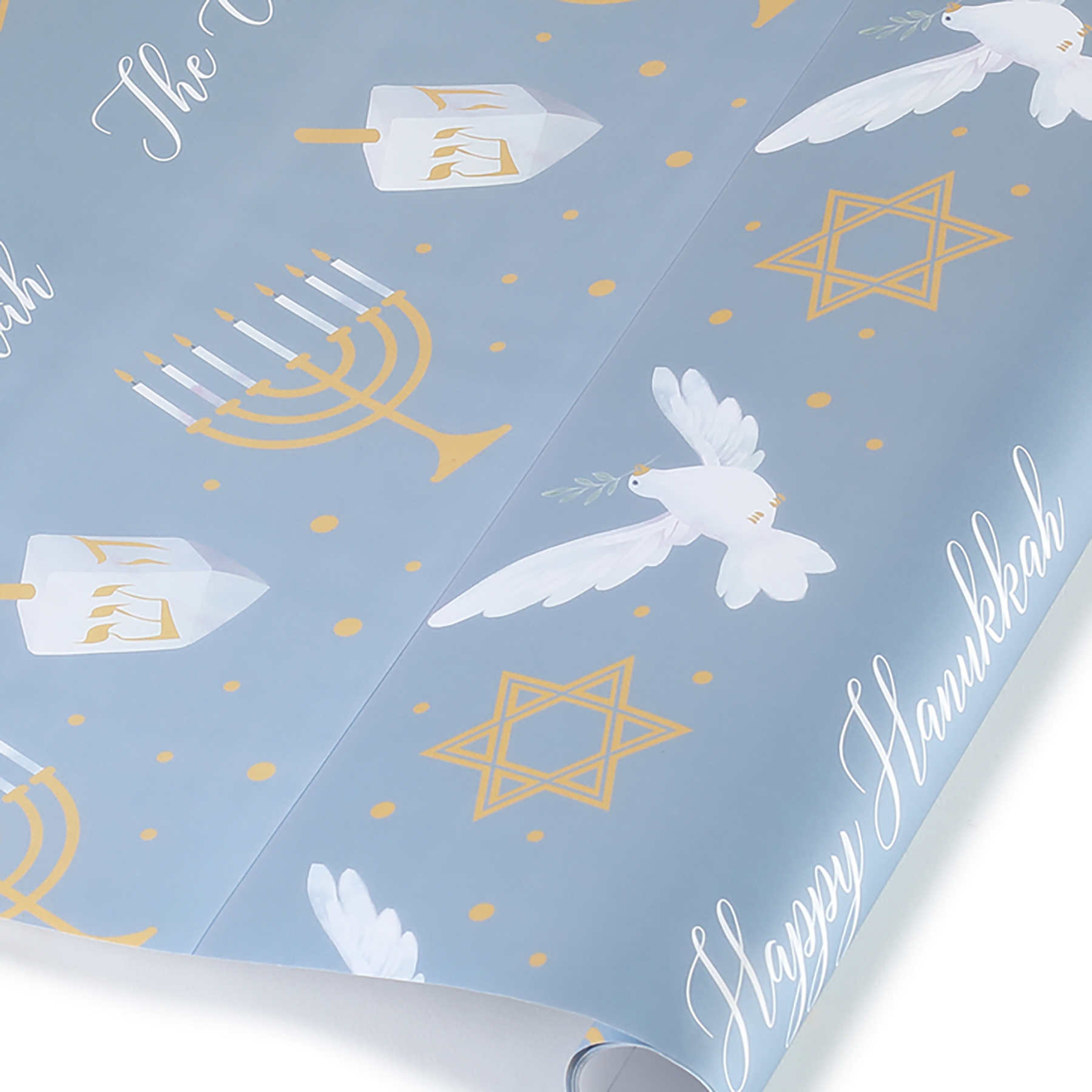 Symbols of Hanukkah Personalized Wrapping Paper Roll 3