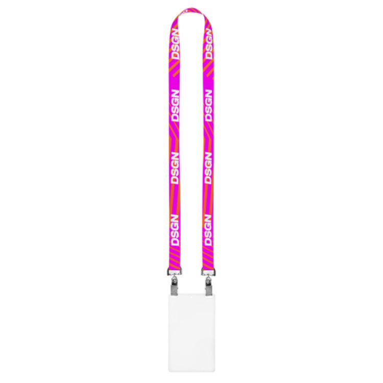 3/4" Full Color Satin Finish Lanyard, Open Ended Double Clip Import Air (FAST Production) 1