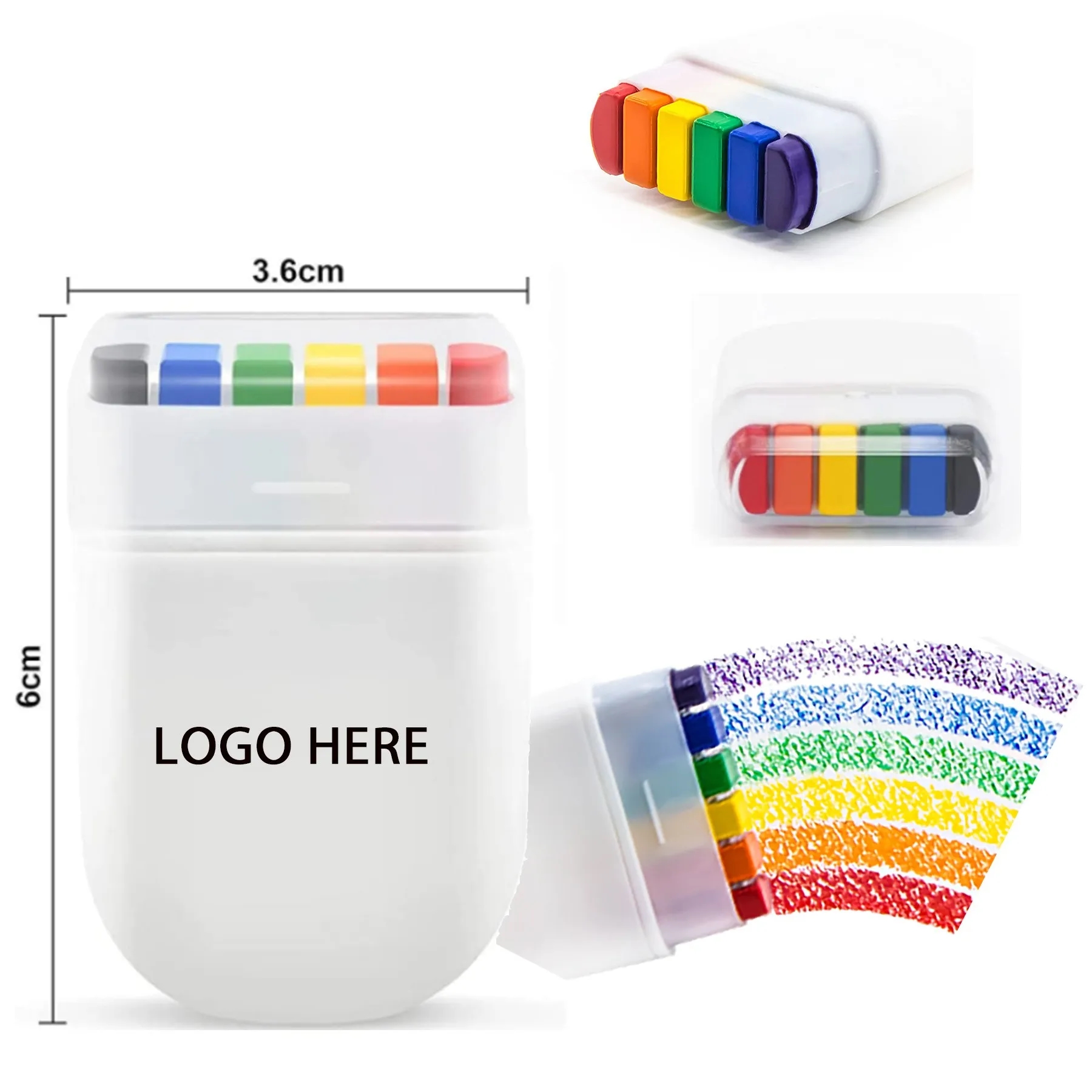6-Color Face Rainbow Paint Pens 6