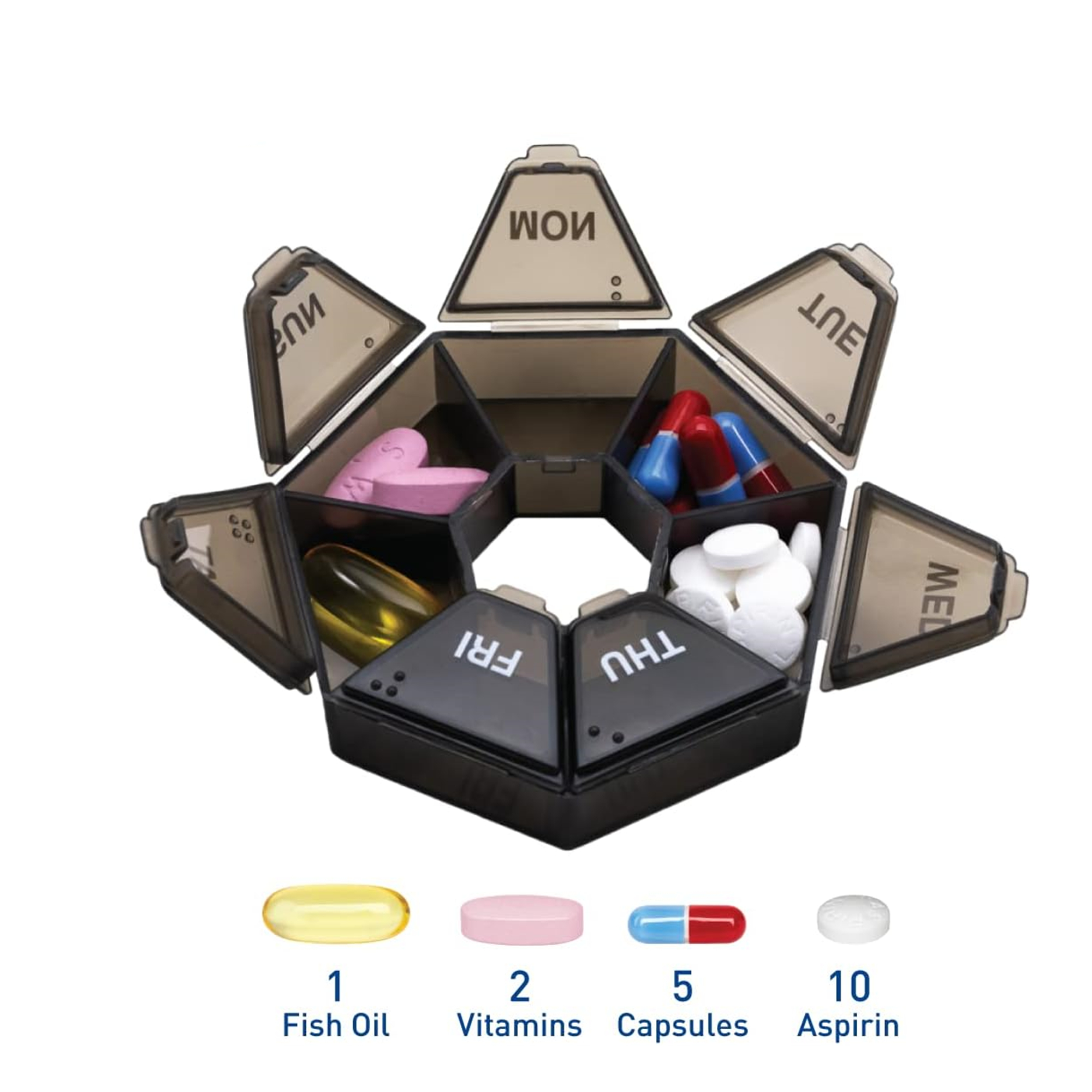 Portable Travel Pill Box Dispenser 3