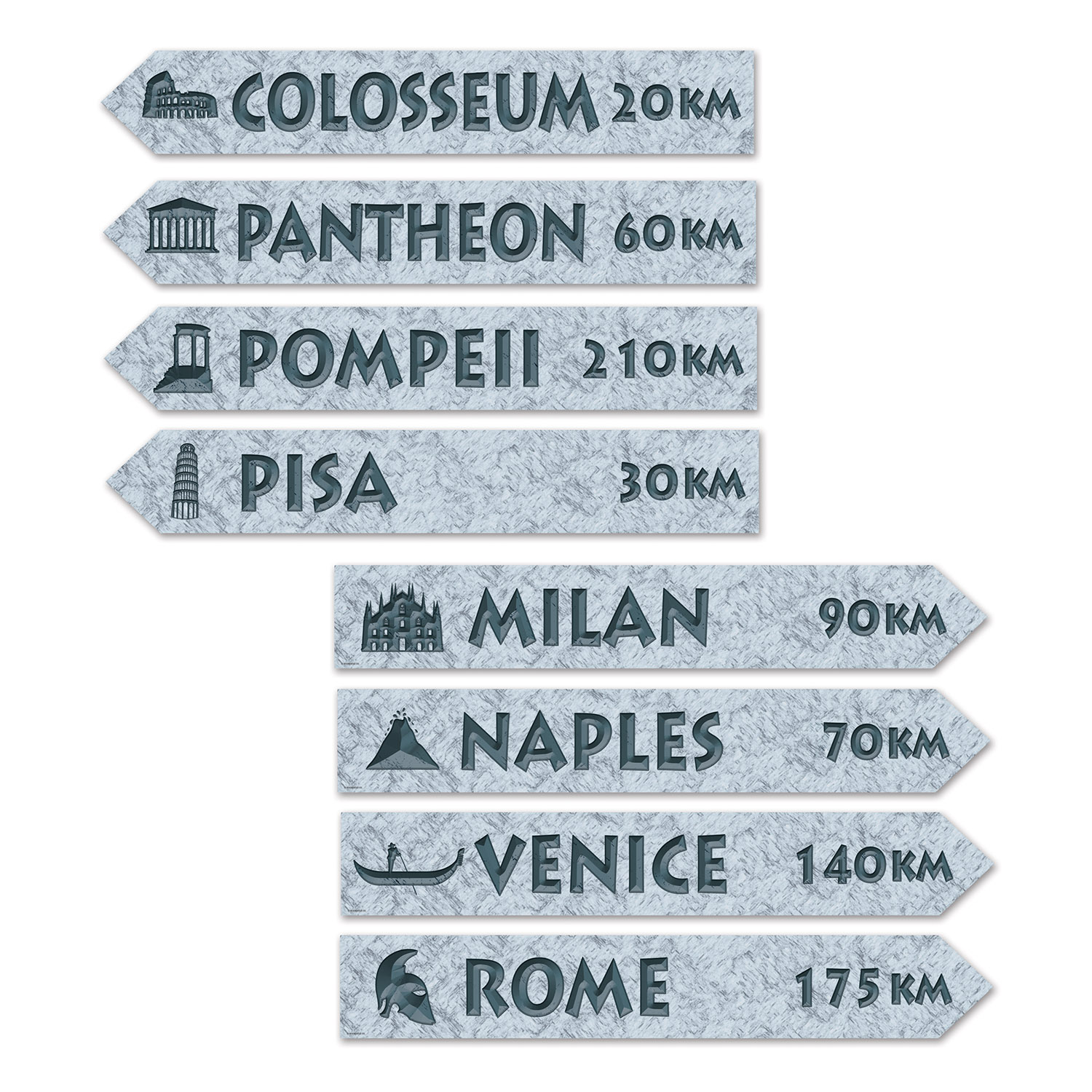 Italian Street Sign Cutouts