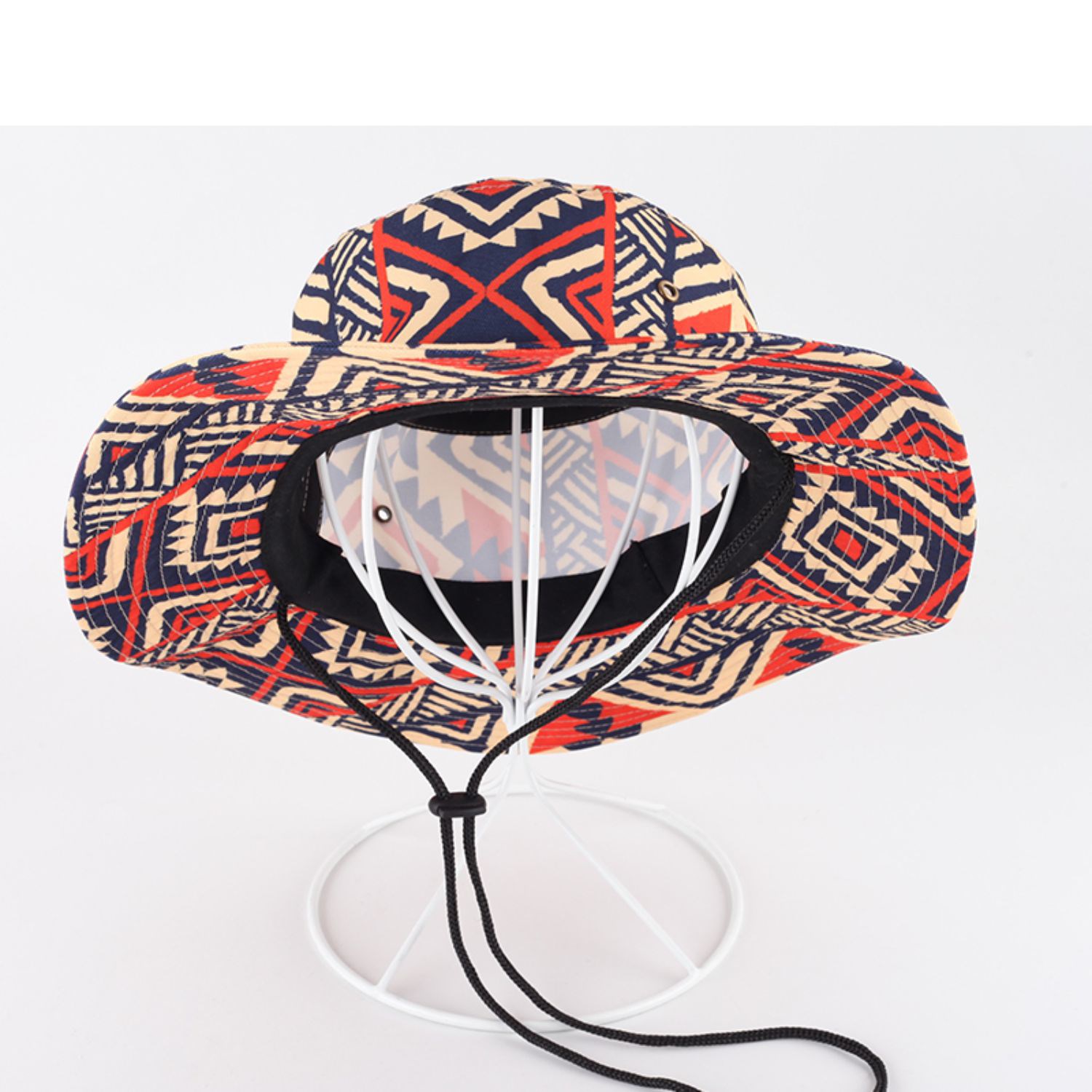 Sublimated summer fishing bucket hats w/ Adjustable drawstring 4