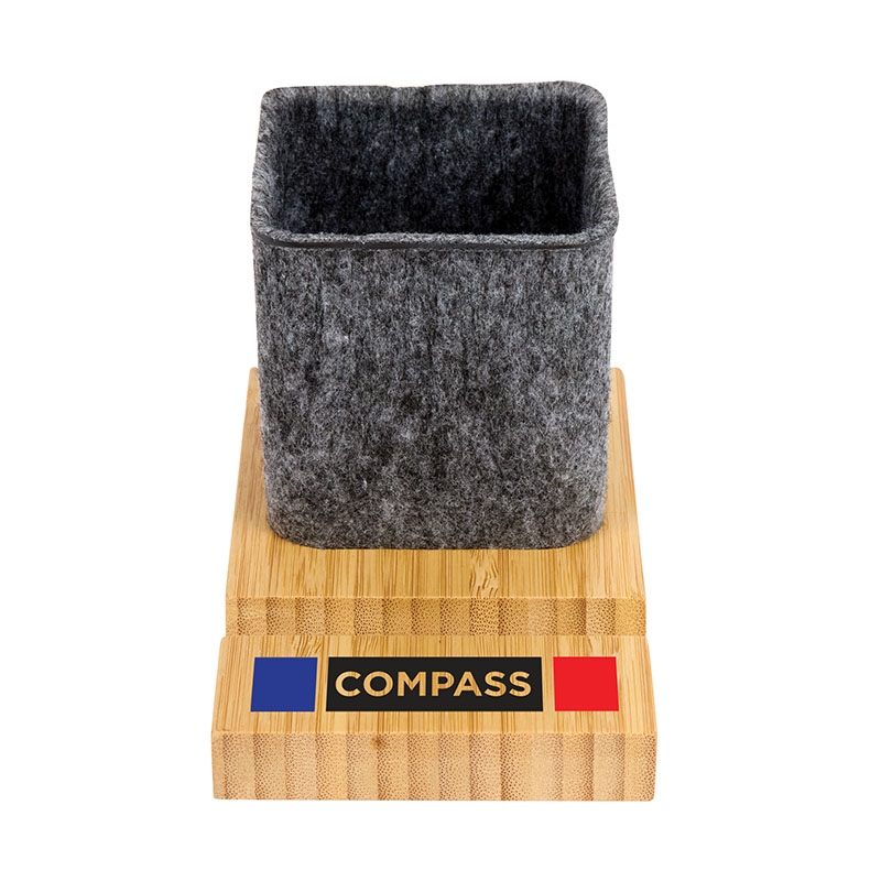Renton Recycled Felt and Bamboo Pen/Device/Card Holder 6