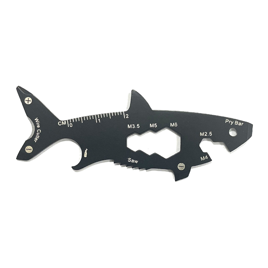 GearCard 15-in-1 Shark-Shaped Multi-Tool Card – Stainless Steel Wallet EDC Gadget 12
