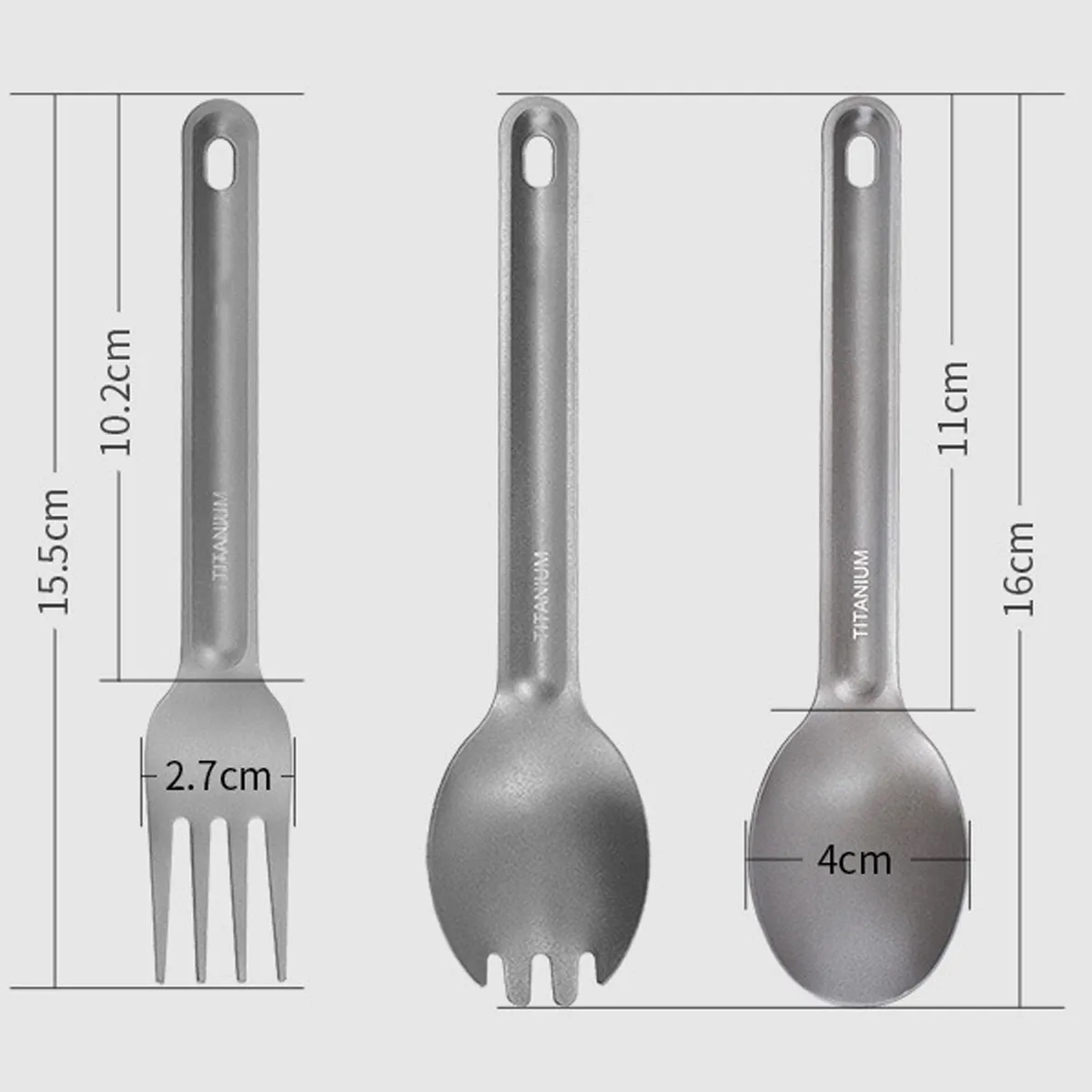 Lightweight Camping Titanium Spork Spoon 2