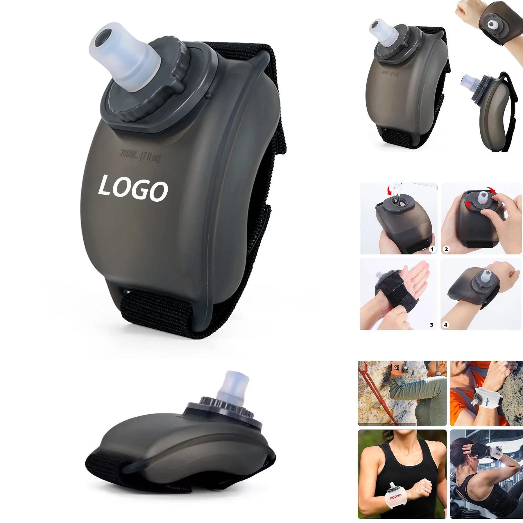 7oz Silicone Wrist Water Bottle 5