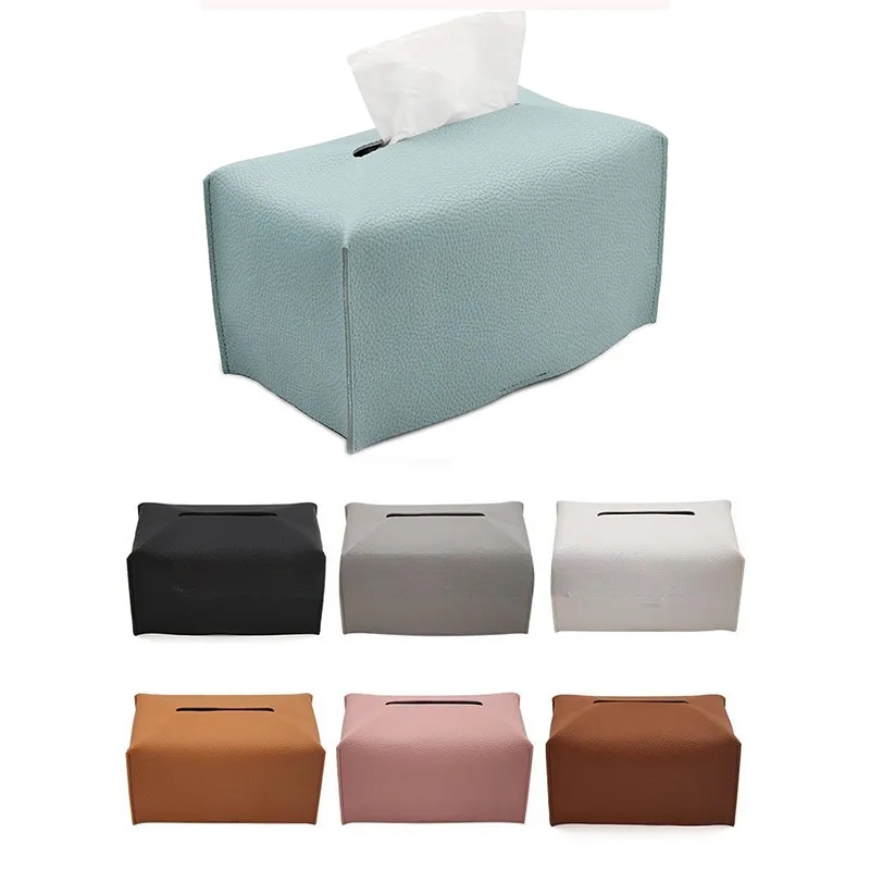 Modern Pu Leather Rectangular Tissue Box Holder 1