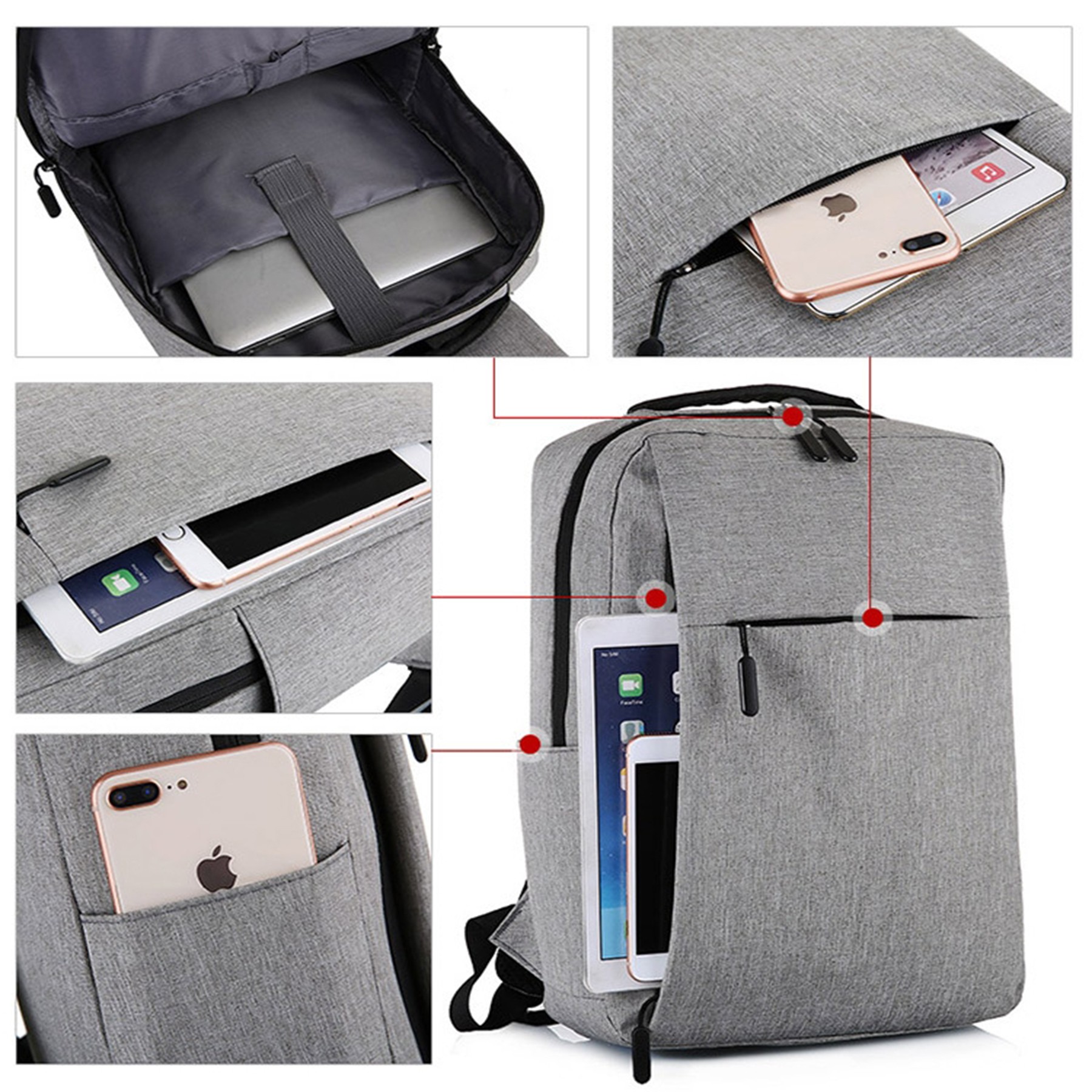USB Connector Travel Laptop Backpack 2