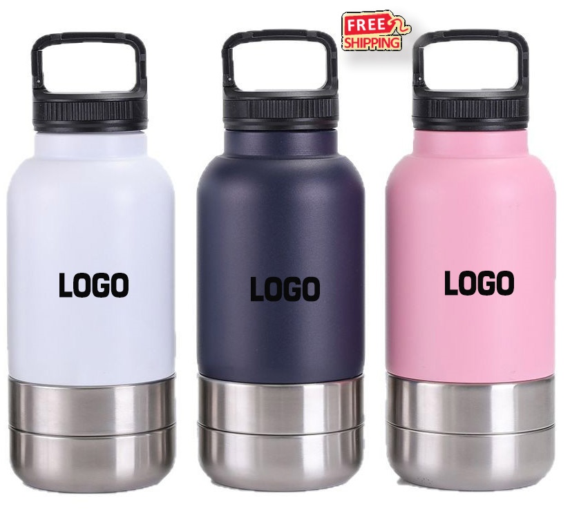 32 oz Insulated Dog Water Bottle with Bowls 2
