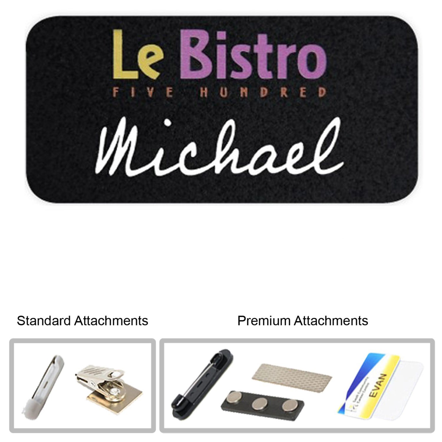 3"W x 2"H Reusable Chalkboard Badges 1