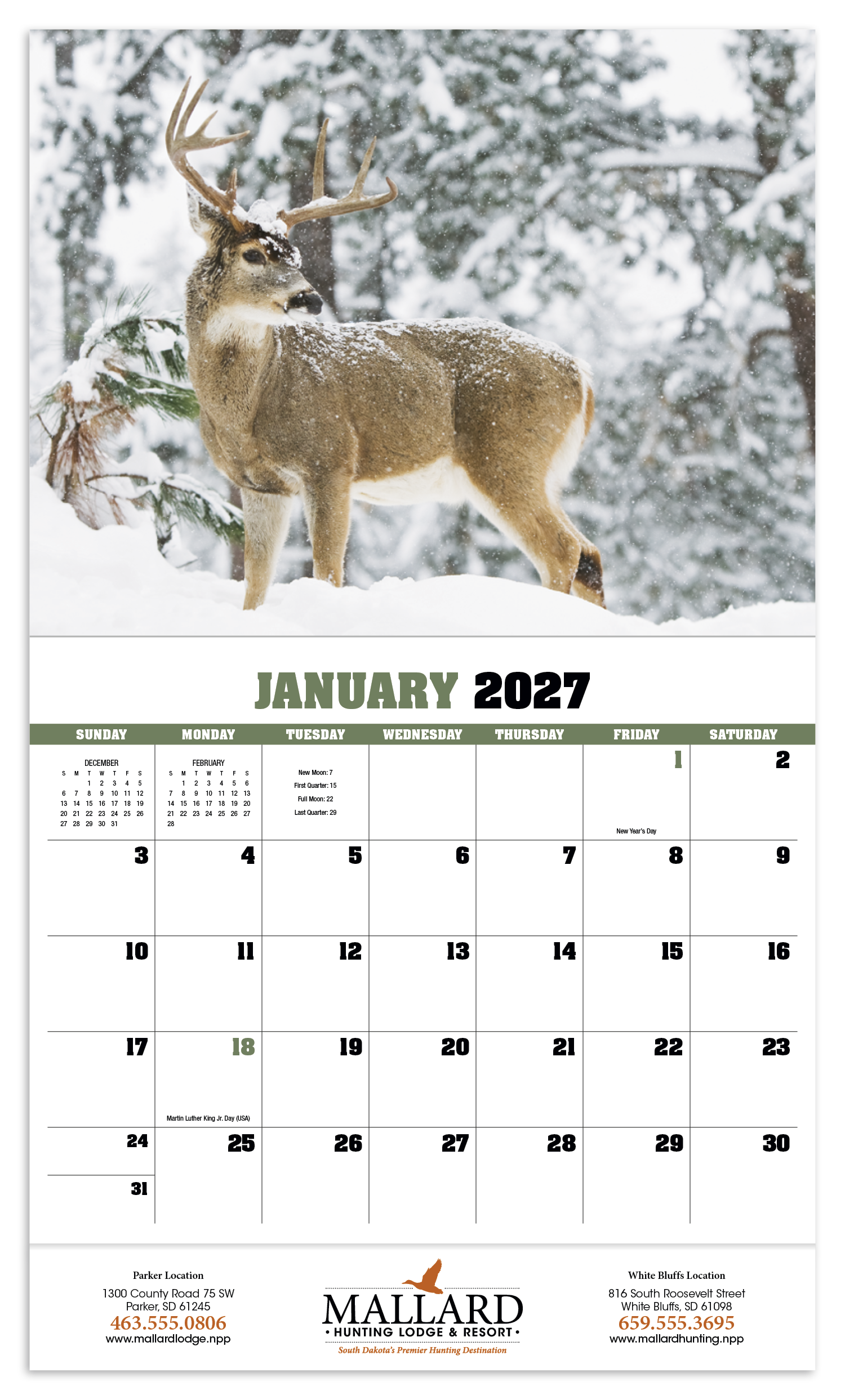HotLine® Products Trophy Whitetail Deer Appointment Calendar - Stapled 46
