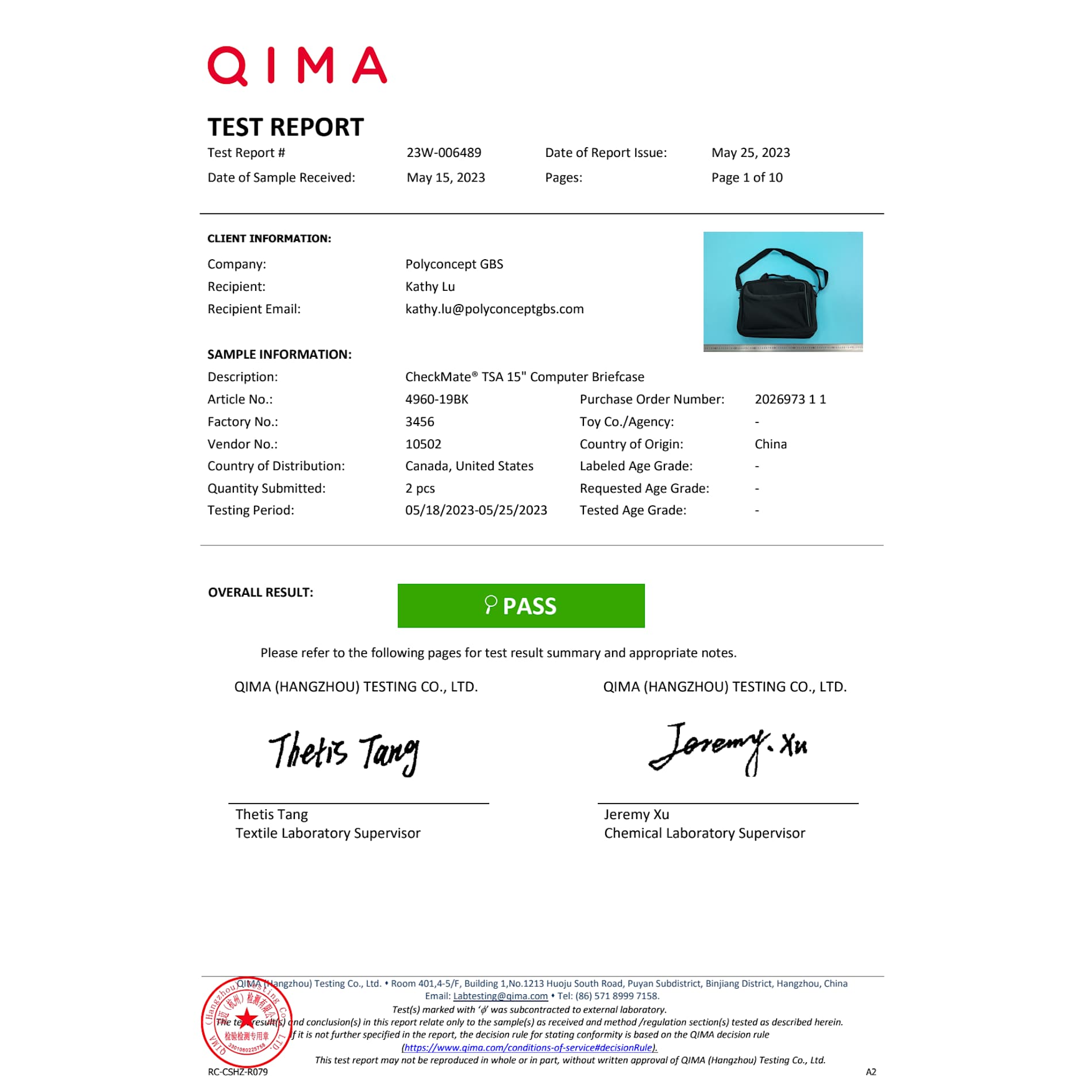 CheckMate® TSA 15" Computer Briefcase 51